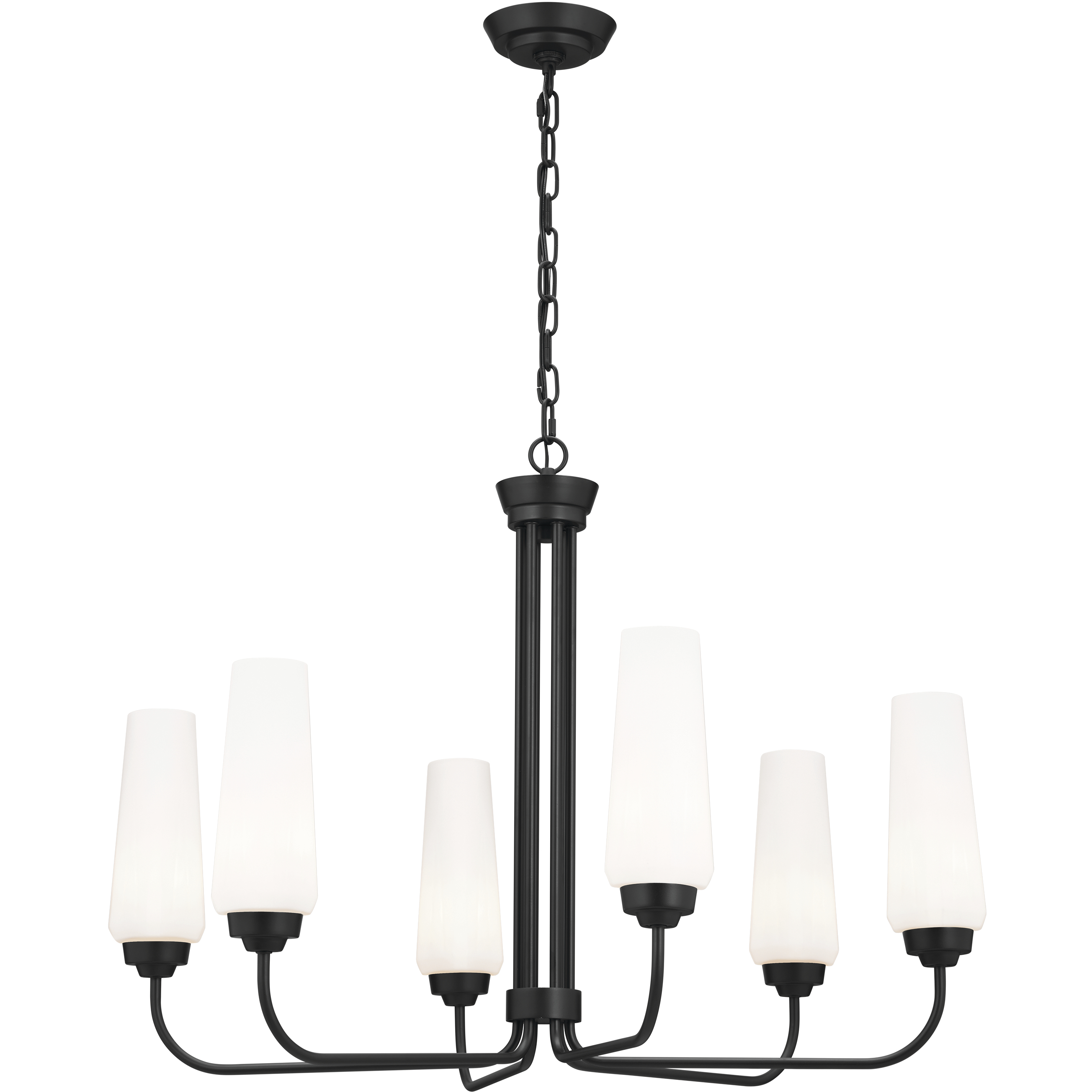 Truby 6 Light 29.25 inch Black Chandelier Ceiling Light, Medium