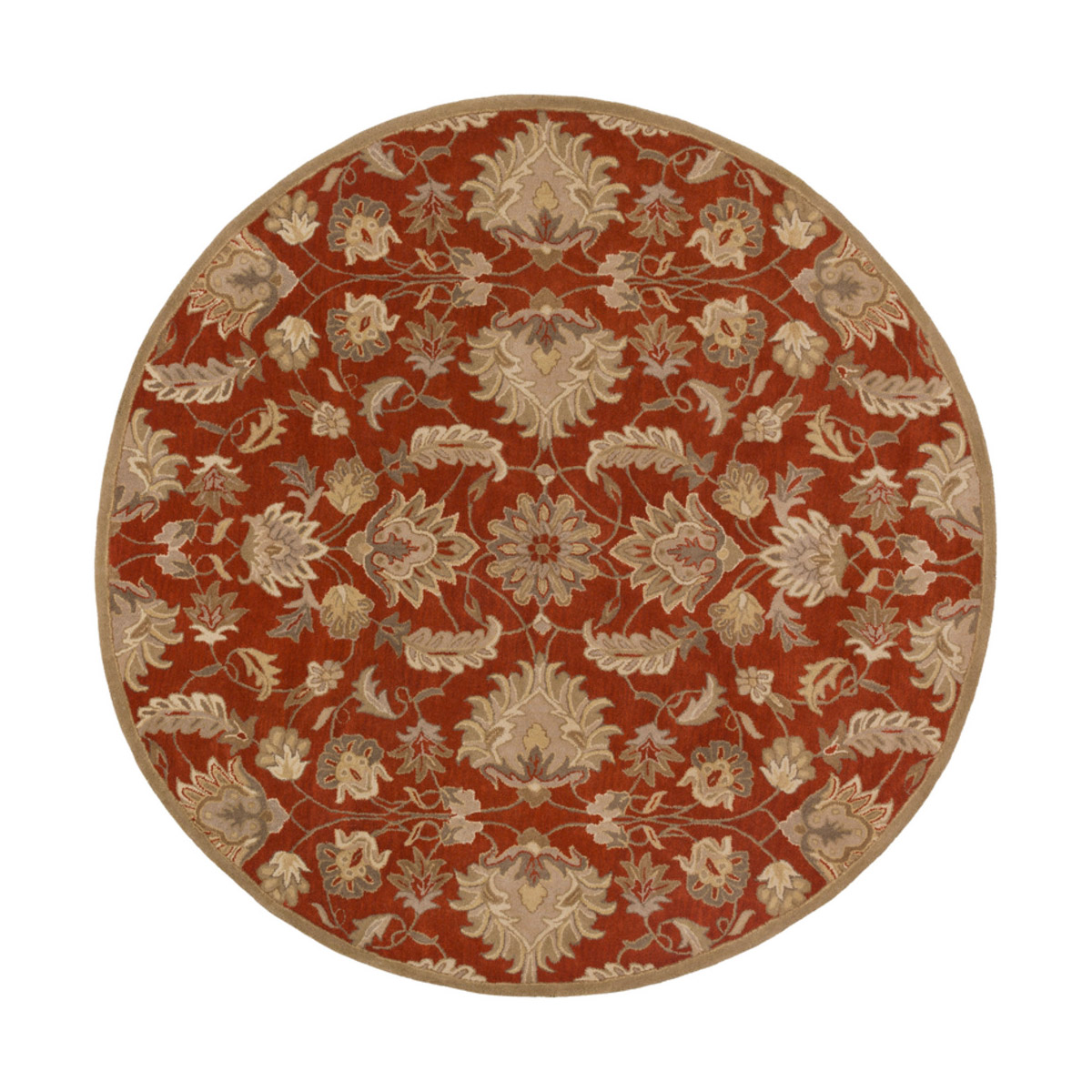 Caesar 117 inch Red and Neutral Area Rug, Wool