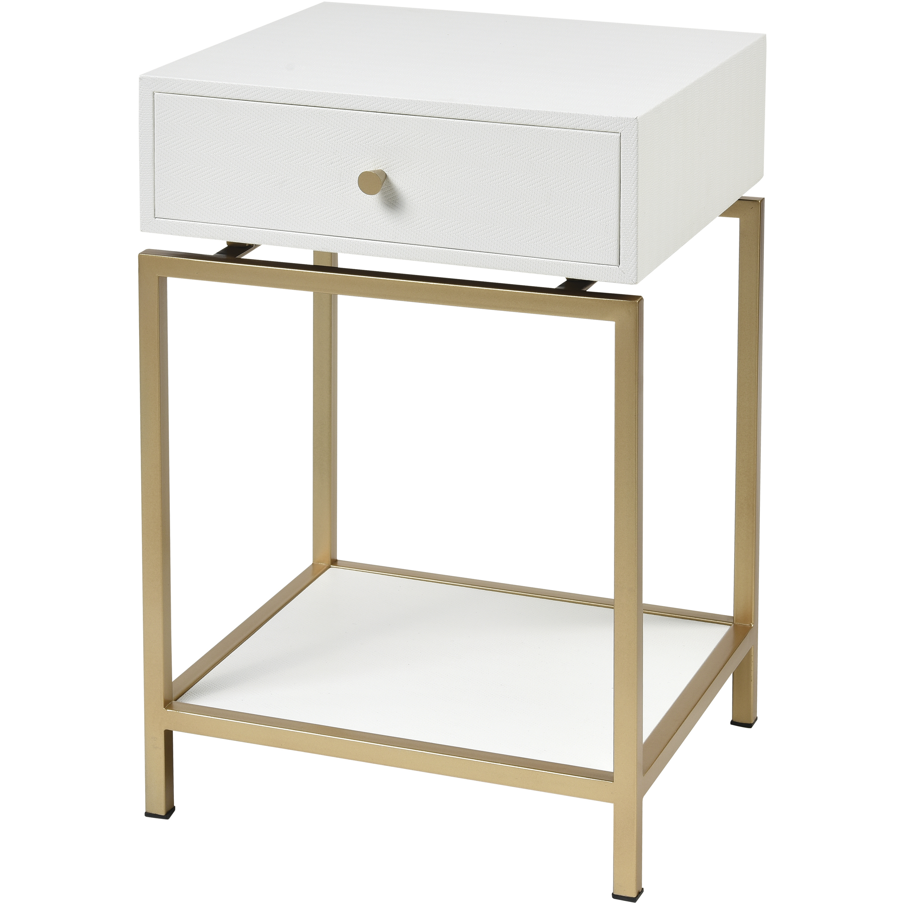 Clancy 25 X 16 inch White with Gold Accent Table