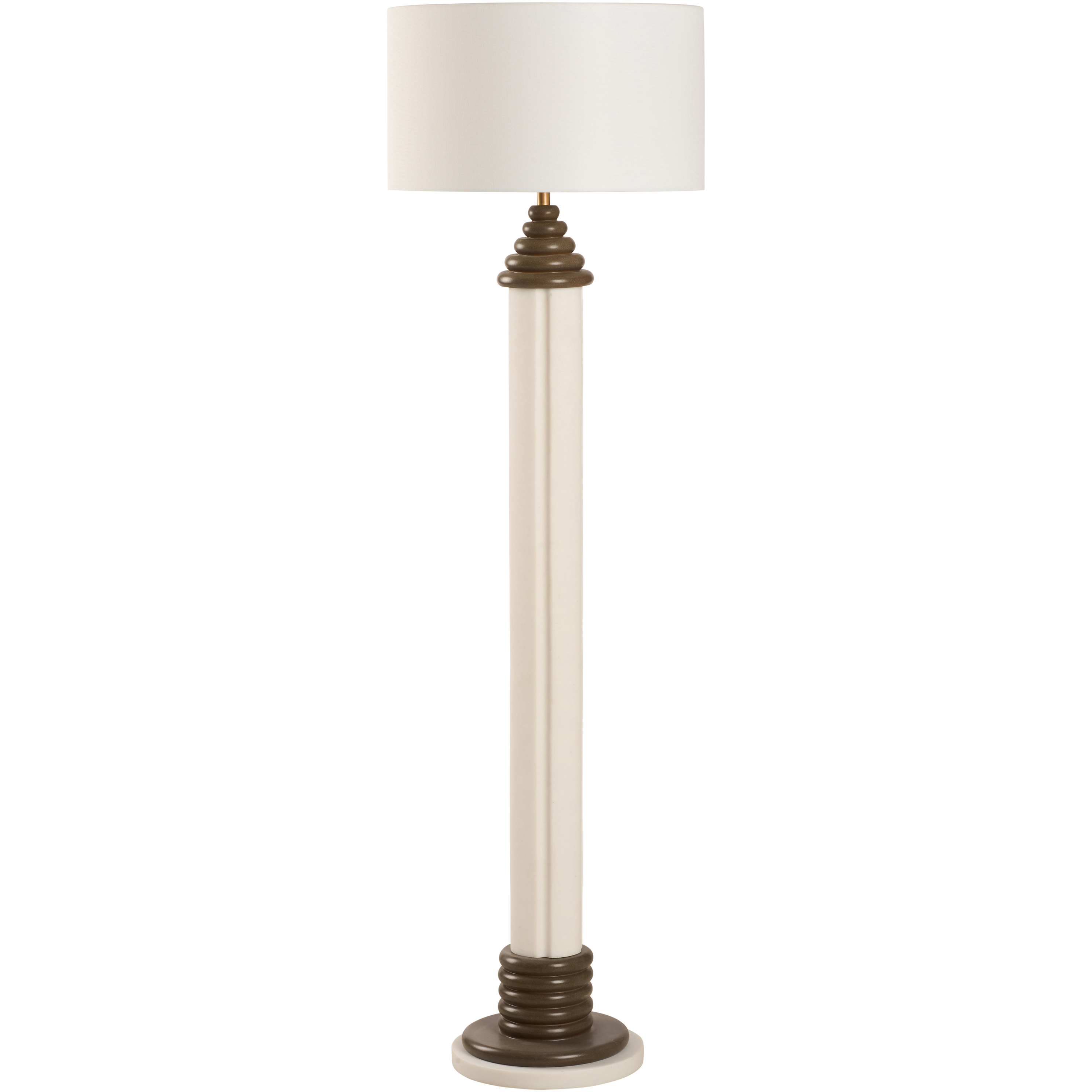 Dorton 54.5 inch 100.00 watt White/Cream and Brown Floor Lamp Portable Light