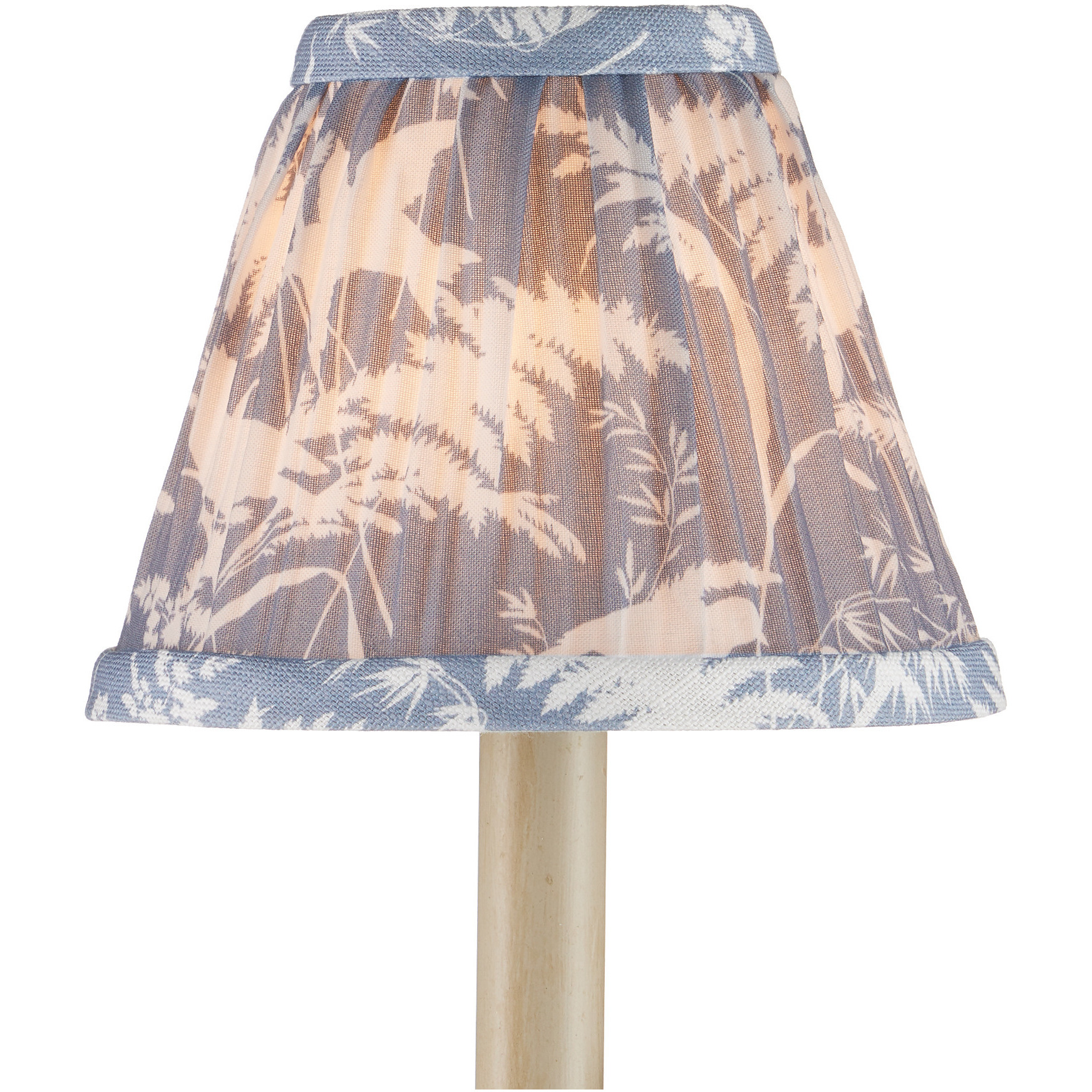 Aviary Dusty Blue and Ivory 6 inch Chandelier Shade