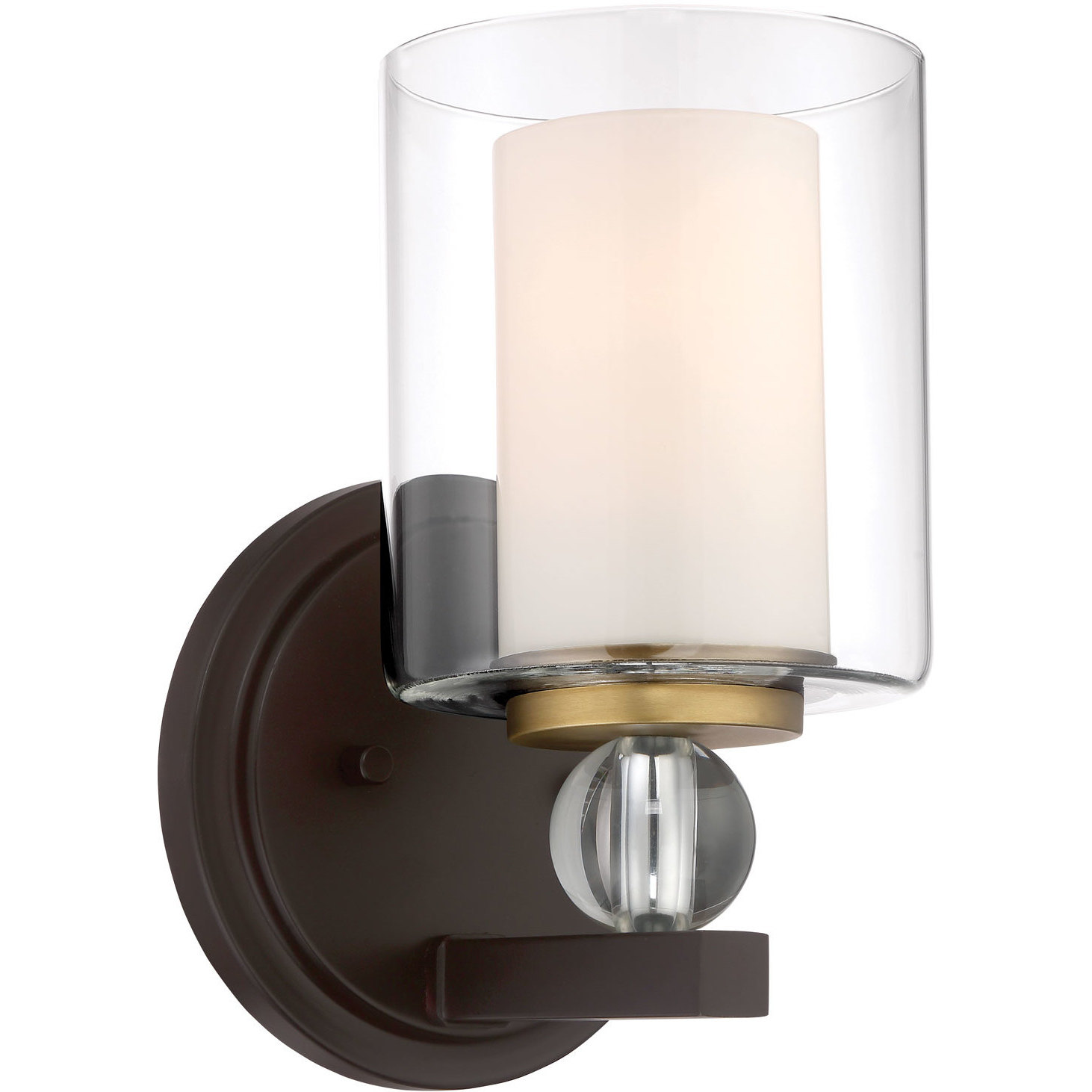 Minka-Lavery Studio 5 1 Light 14 inch Painted Bronze/Natural Brush Bath Light Wall Light 3071-416 - Open Box