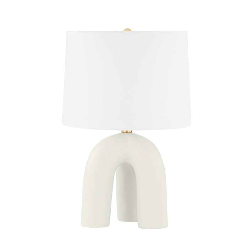 Mills Pond 21.75 inch 75 watt Aged Brass and Satin Ivory Table Lamp Portable Light