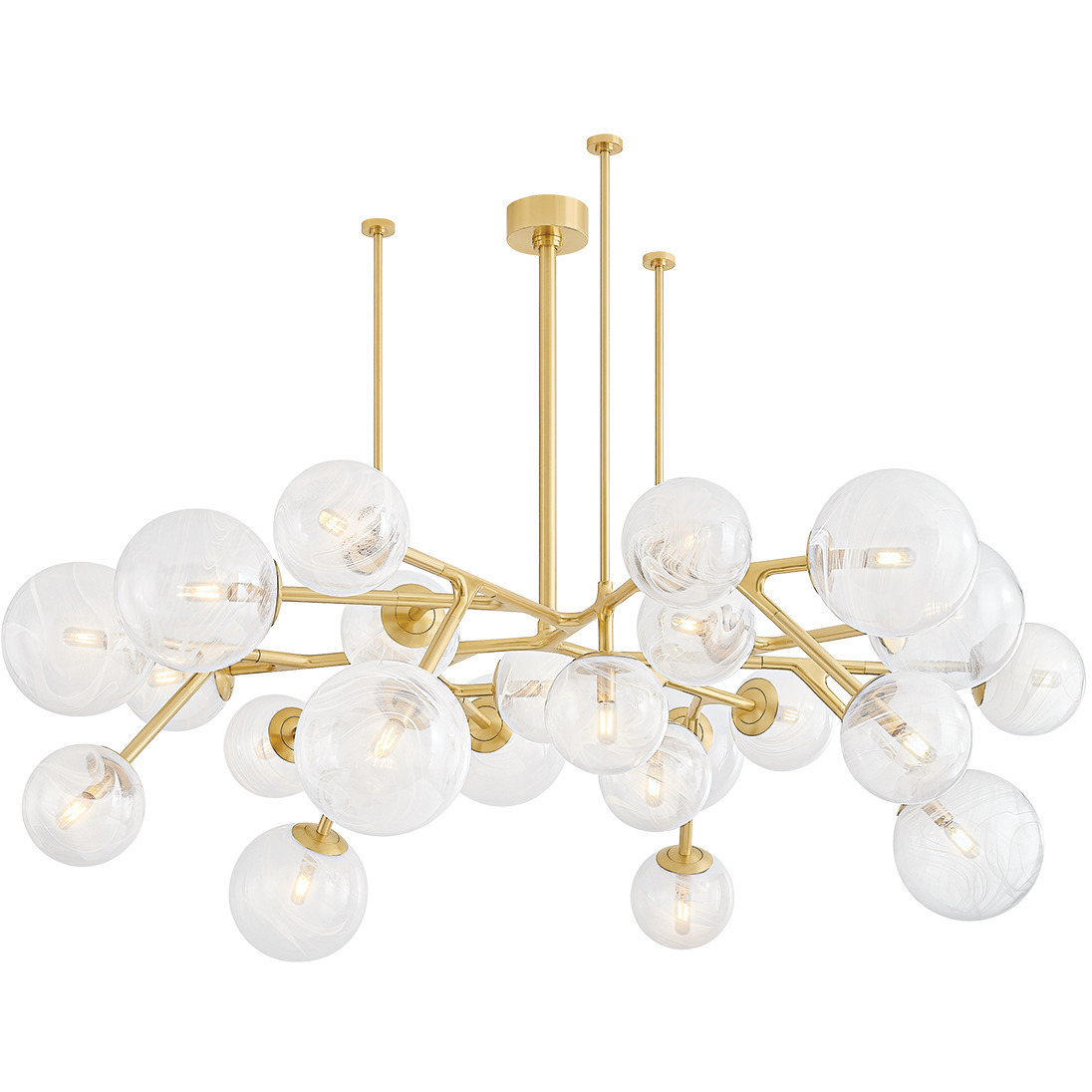 Glasgow 24 Light 67.25 inch Vintage Polished Brass Chandelier Ceiling Light