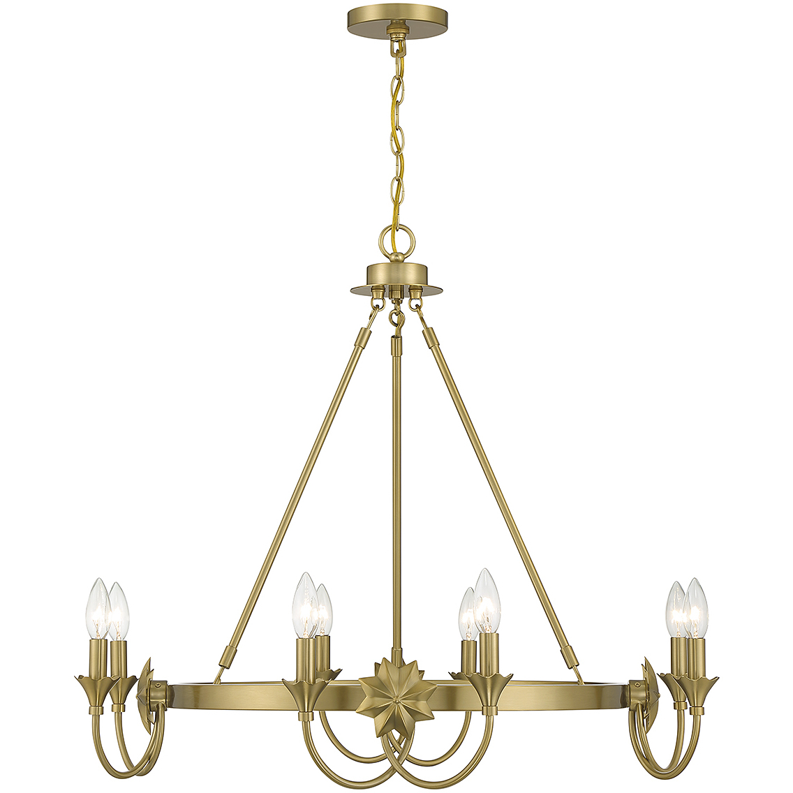 Sullivan 8 Light 32 inch Warm Brass Chandelier Ceiling Light