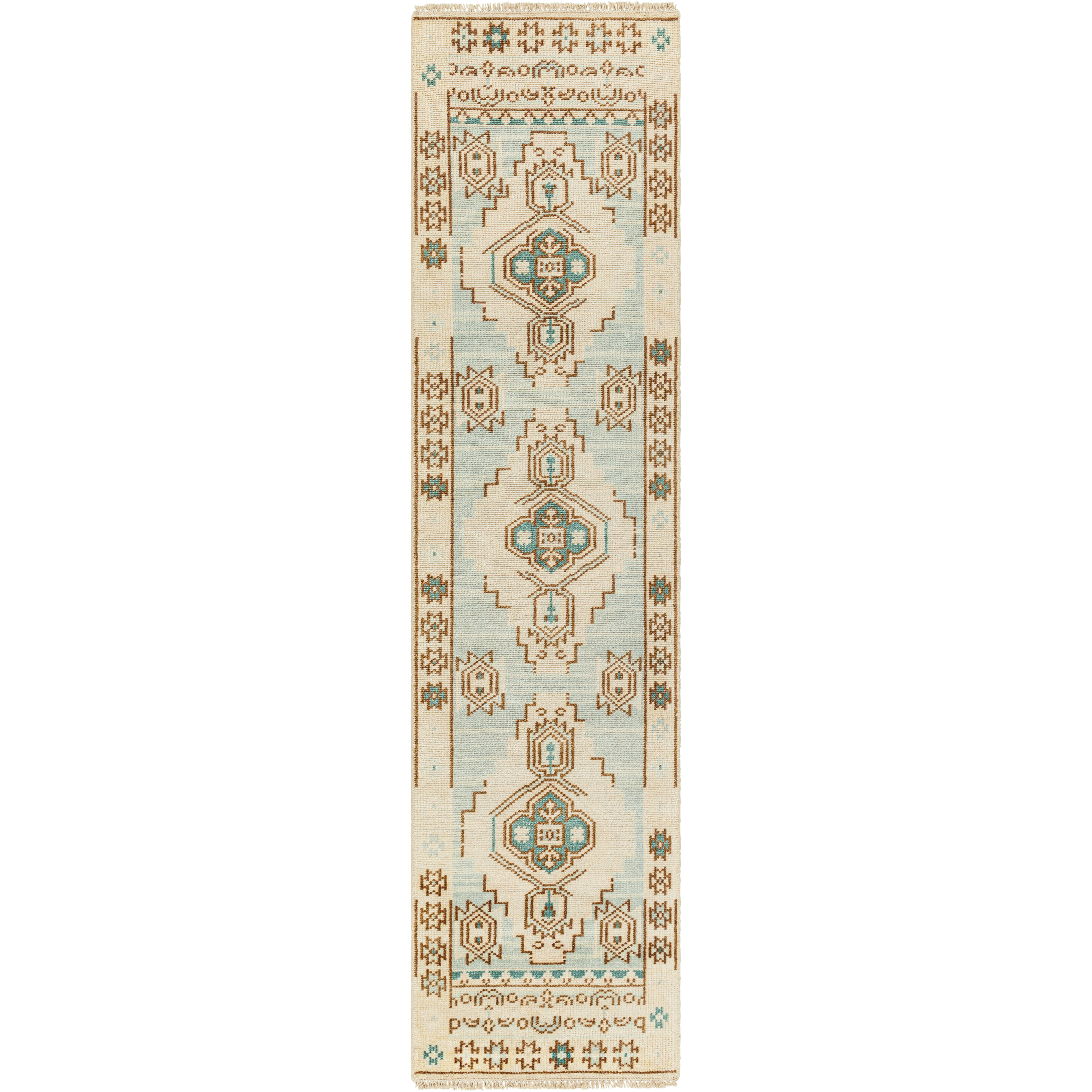 Anadolu 120 X 30 inch Teal Rug in 2.5 X 10, Runner
