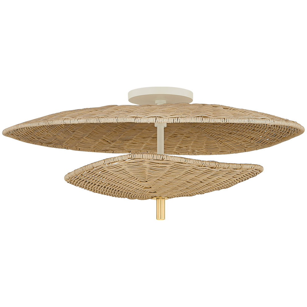 Marigold 3 Light 22.5 inch Aged Brass Semi Flush Ceiling Light
