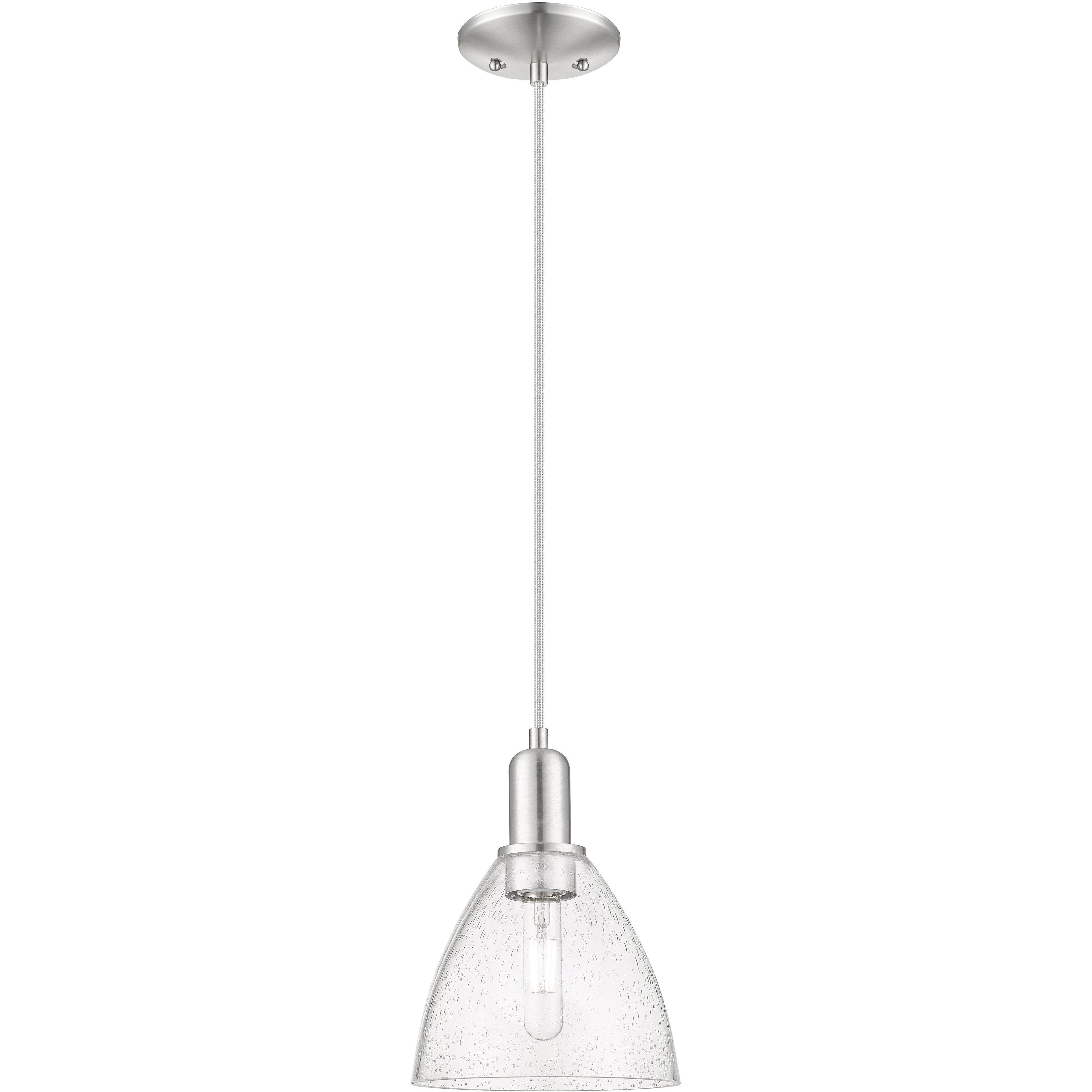 Arcadia Bristol 1 Light 7.5 inch Brushed Satin Nickel Mini Pendant Ceiling Light in Seedy