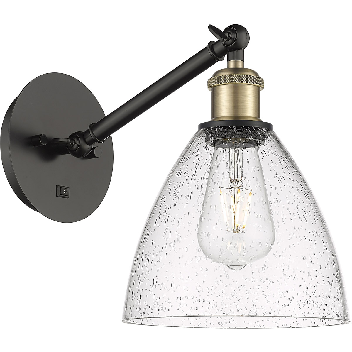 Ballston Dome 1 Light 8 inch Black Antique Brass Sconce Wall Light