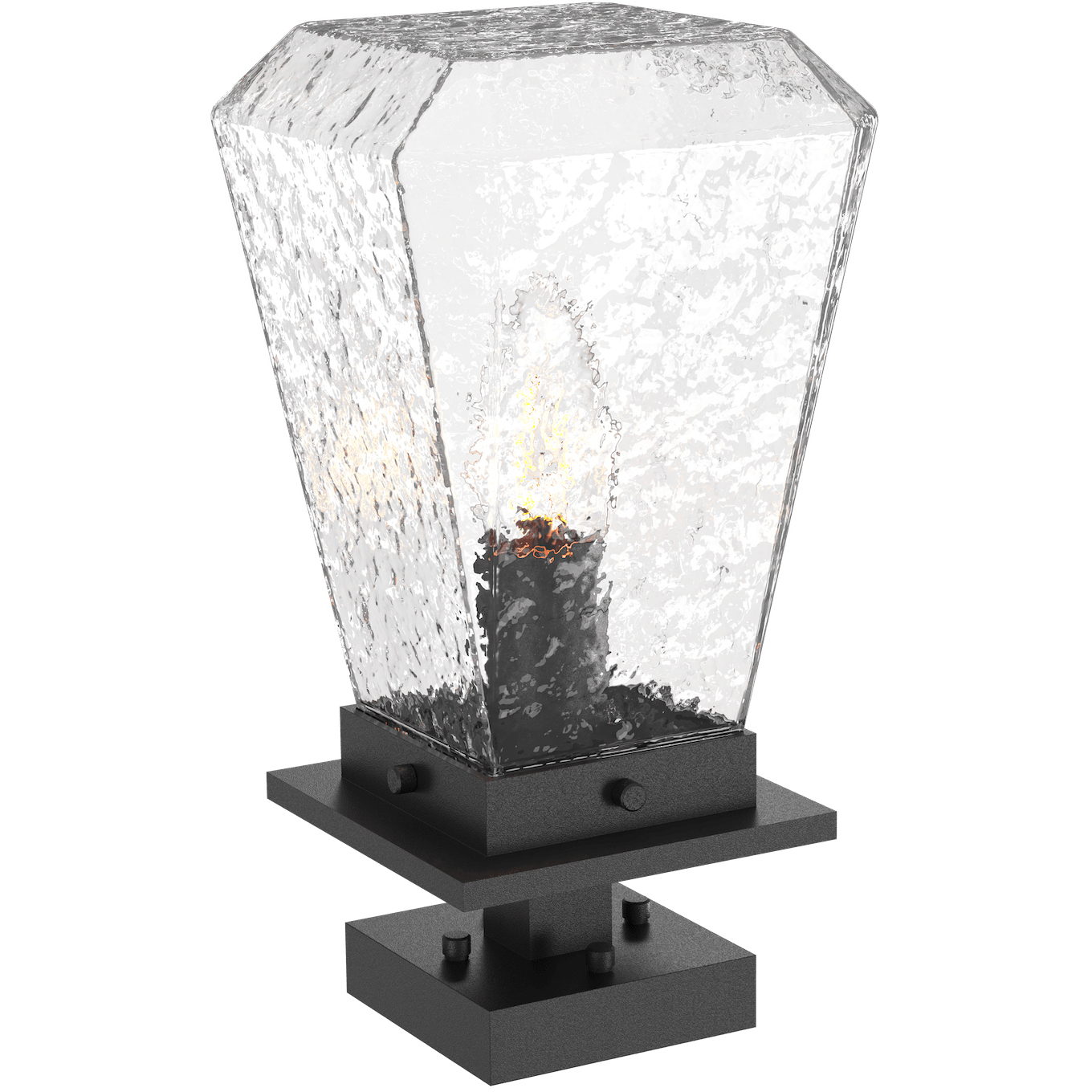 Outdoor Chilled Glass 1 Light 6.8 inch Textured Black Pier Mount in E26 Incandescent, Beacon   