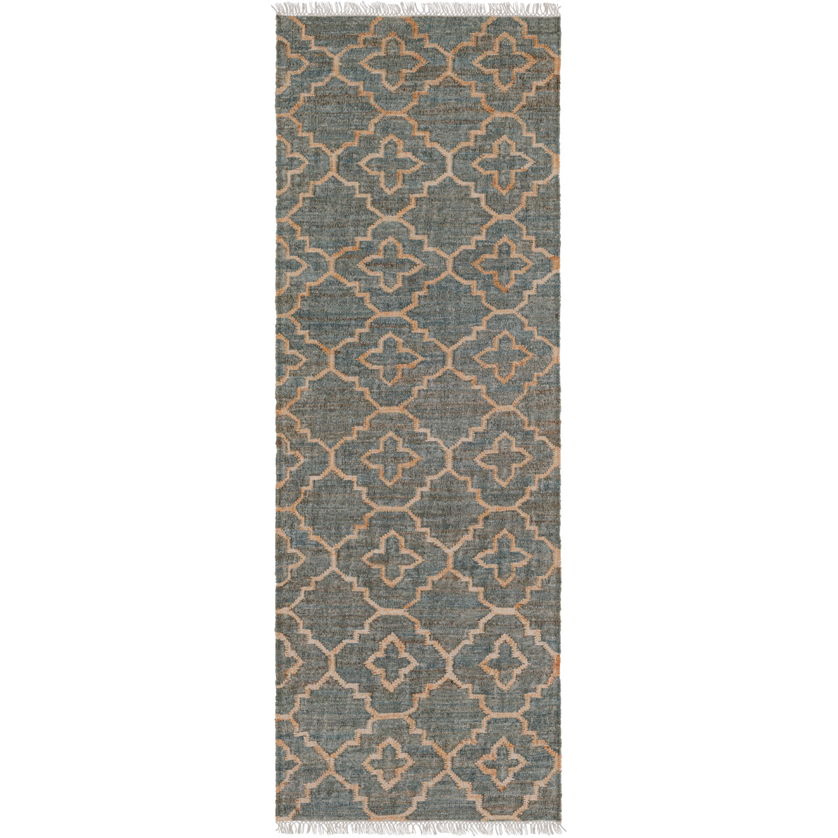 Laural 96 X 30 inch Medium Gray/Khaki/Cream Rugs, Jute