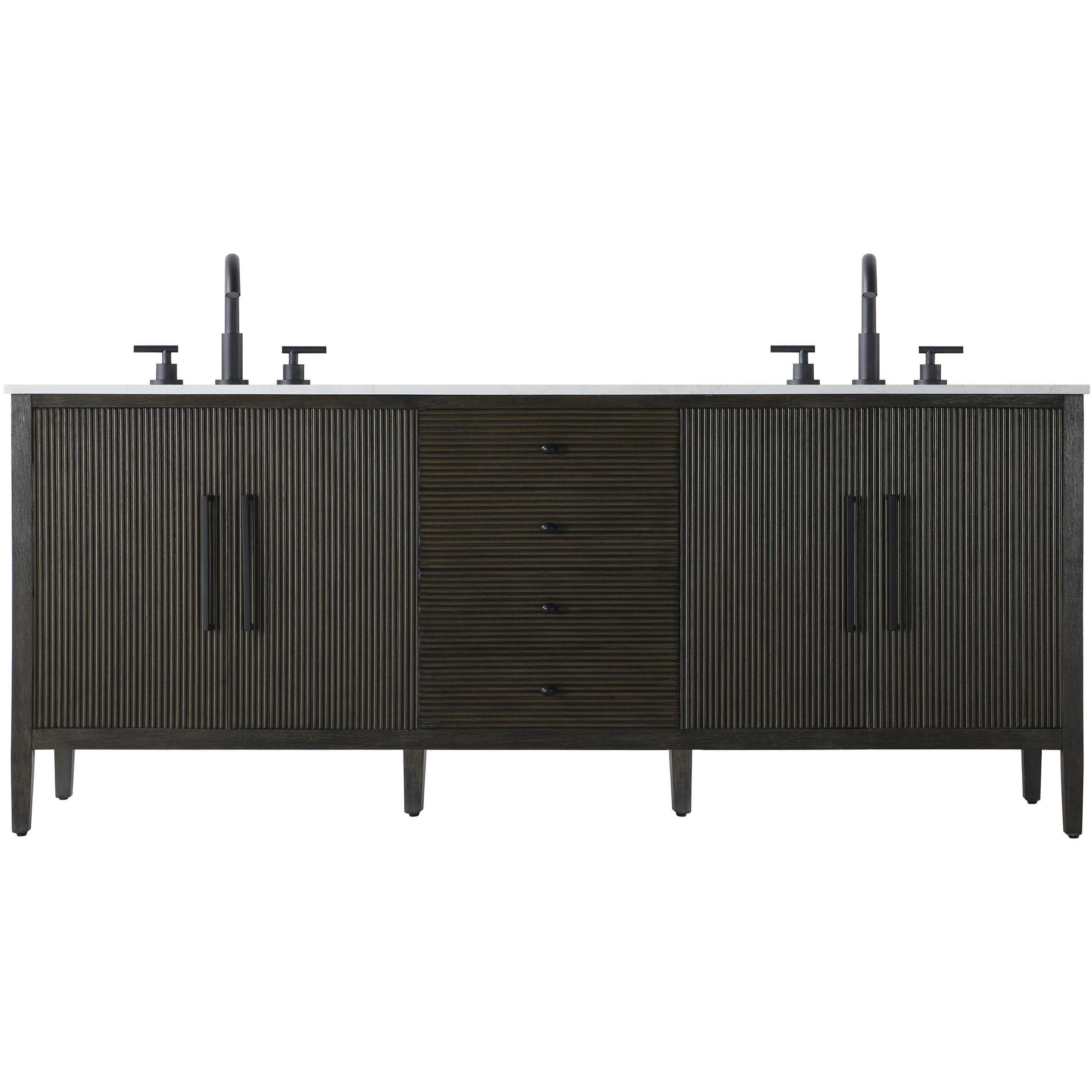Blakely 84 X 34 inch Chocolate Oak Bathroom Vanity Cabinet