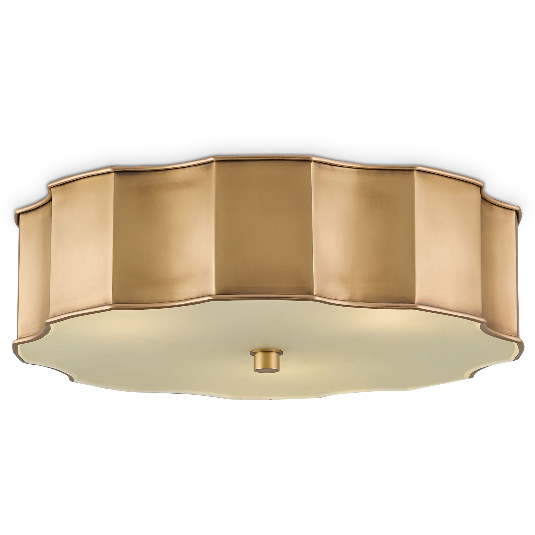 Nour 3 light antique brass ceiling fitting top
