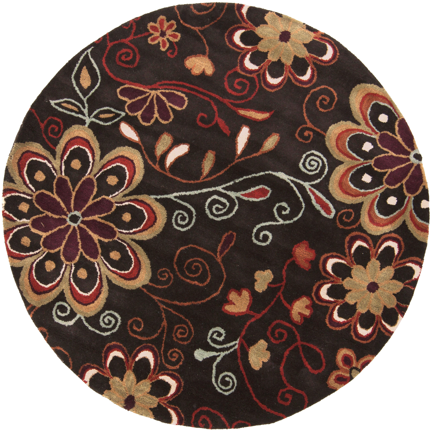 Athena 72 inch Dark Brown/Burgandy/Brown/Camel/Olive/Mustard Handmade Rug, Wool