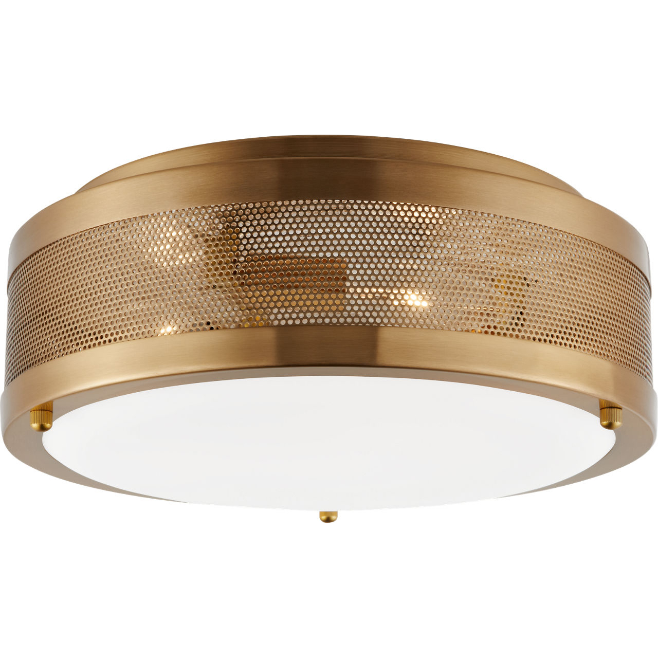 Vander 3 Light 12 inch Satin Brass Ceiling Flush Mount Ceiling Light