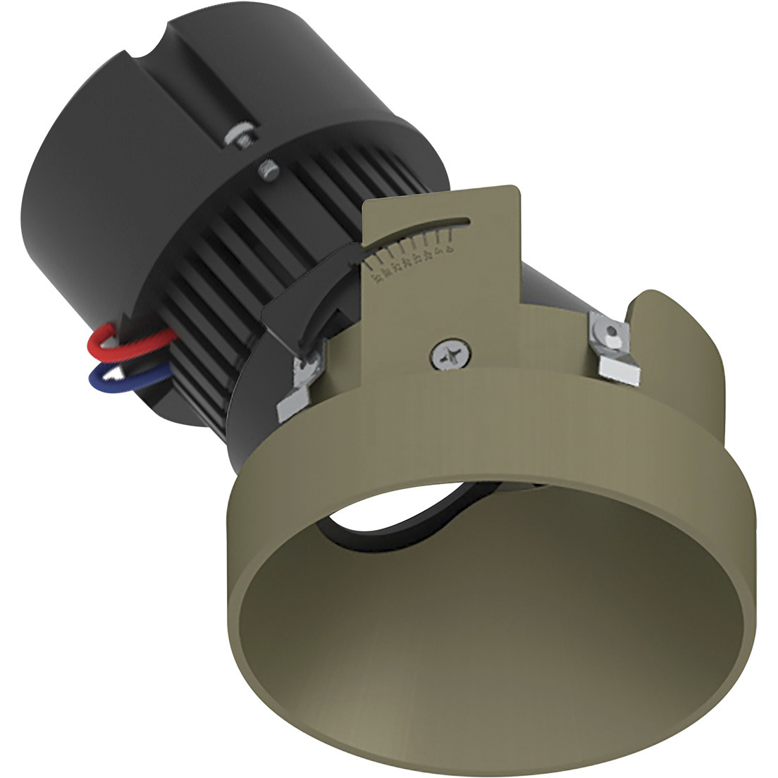 Pearl Champagne Haze LED Round Trimless Adjustable Slot Retrofit in 3000K, 4" Retrofit