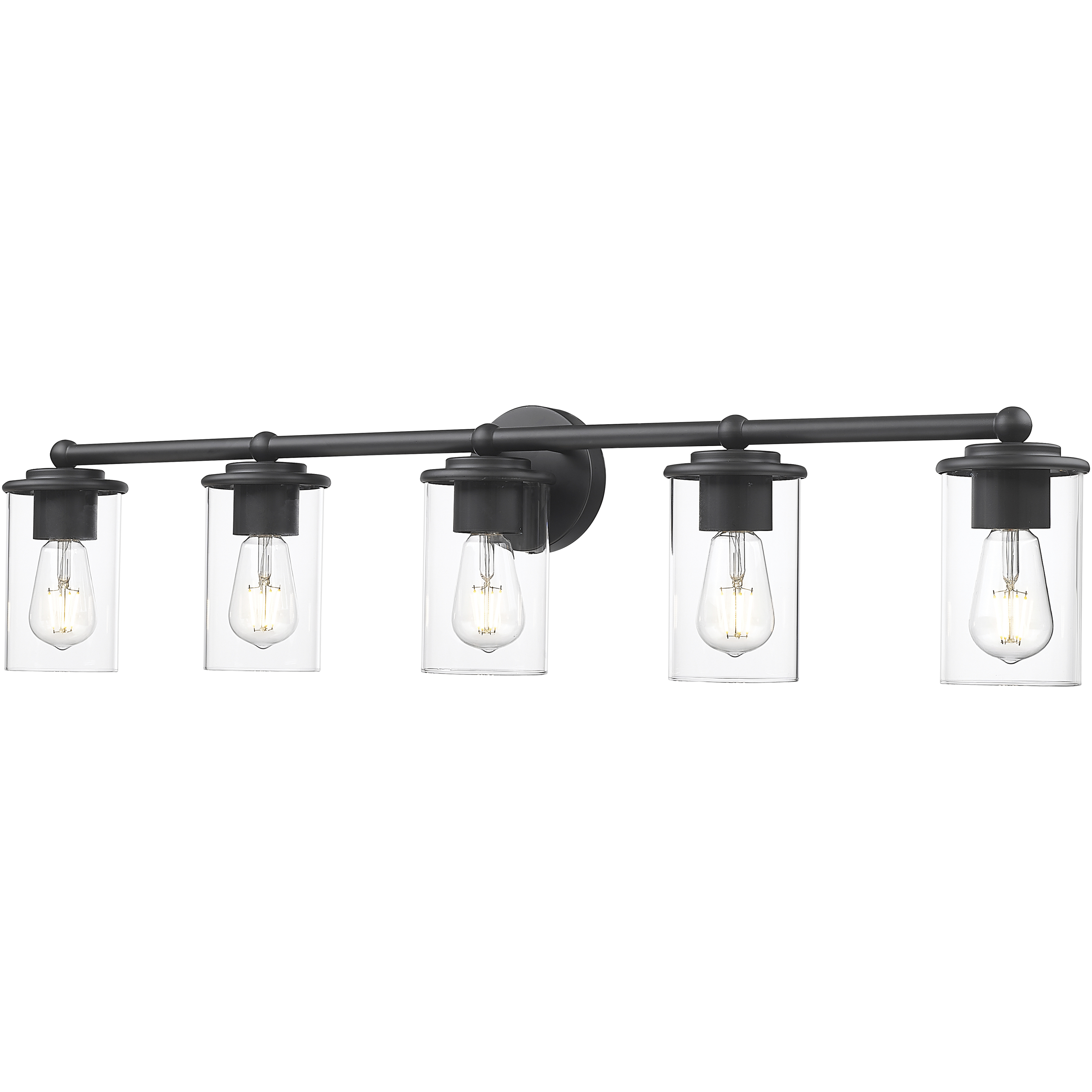 Thayer 5 Light 39 inch Matte Black Vanity Wall Light