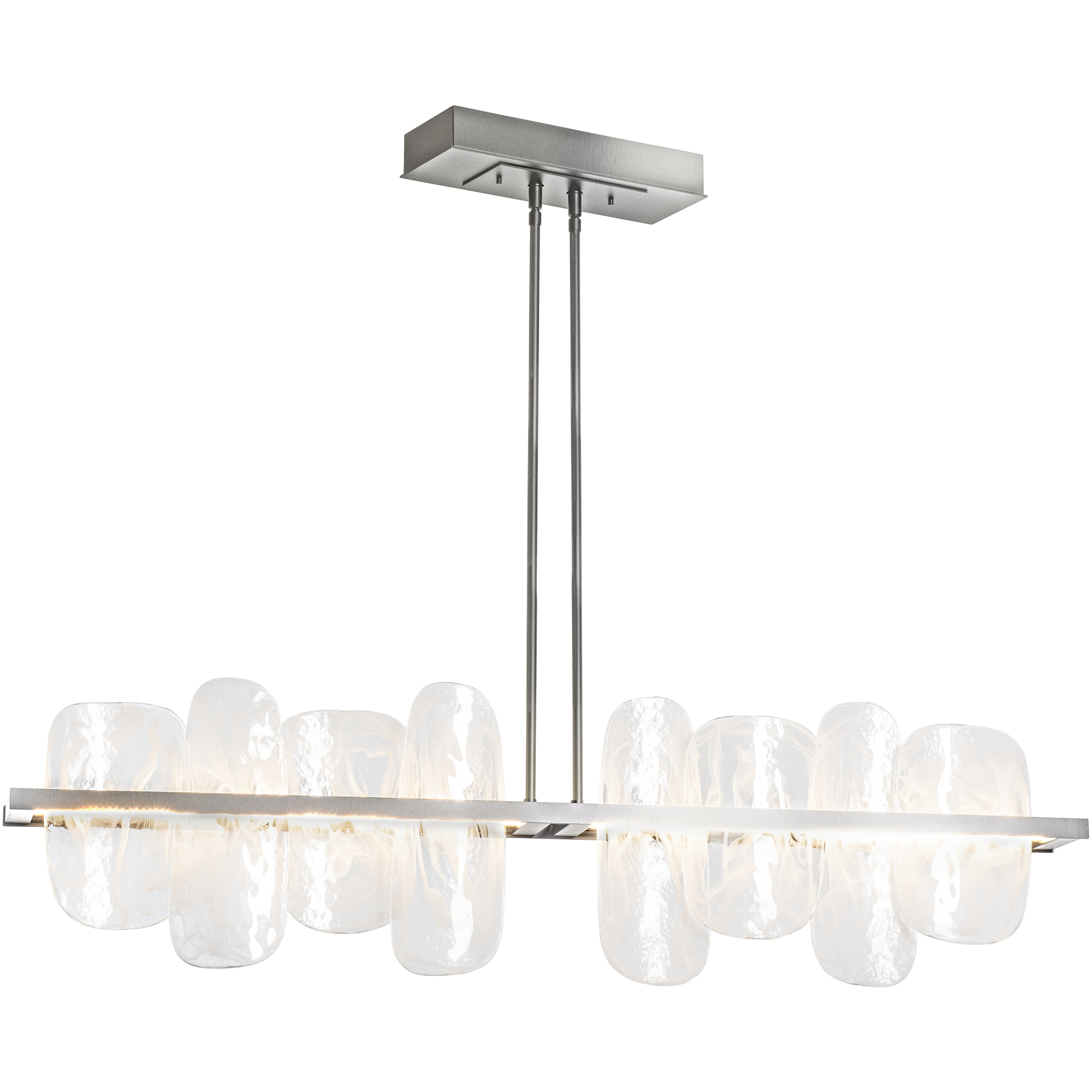 Vitre Linear Pendant Ceiling Light in Sterling, Large