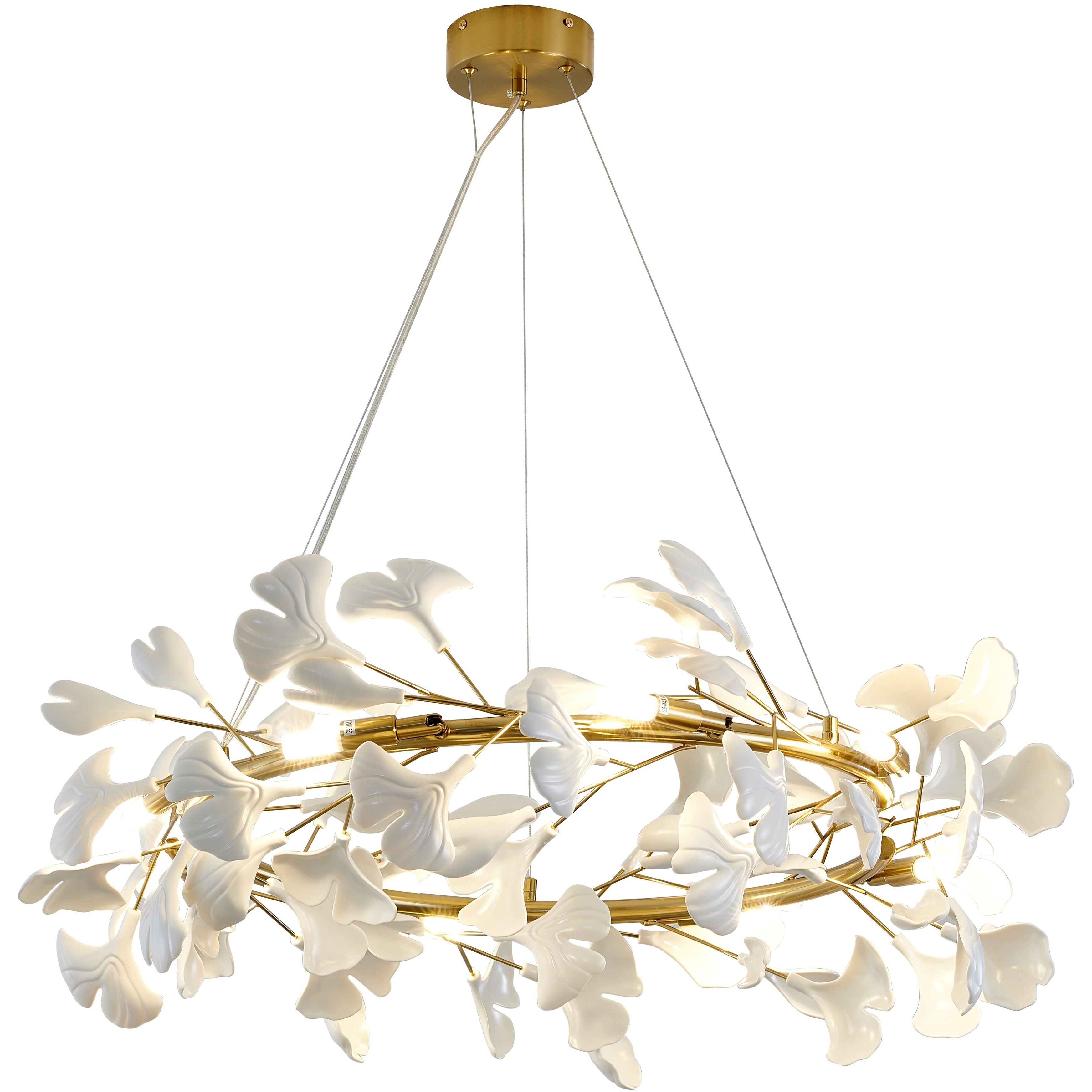 Canada 8 Light 31.5 inch Brass and Matte White Chandelier Ceiling Light