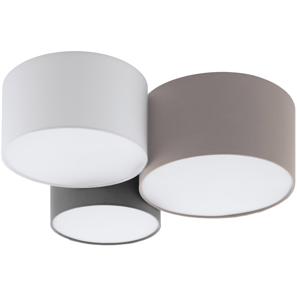 Pastore 1 3 Light 23.62 inch Taupe and White and Grey Flush Mount Ceiling Light