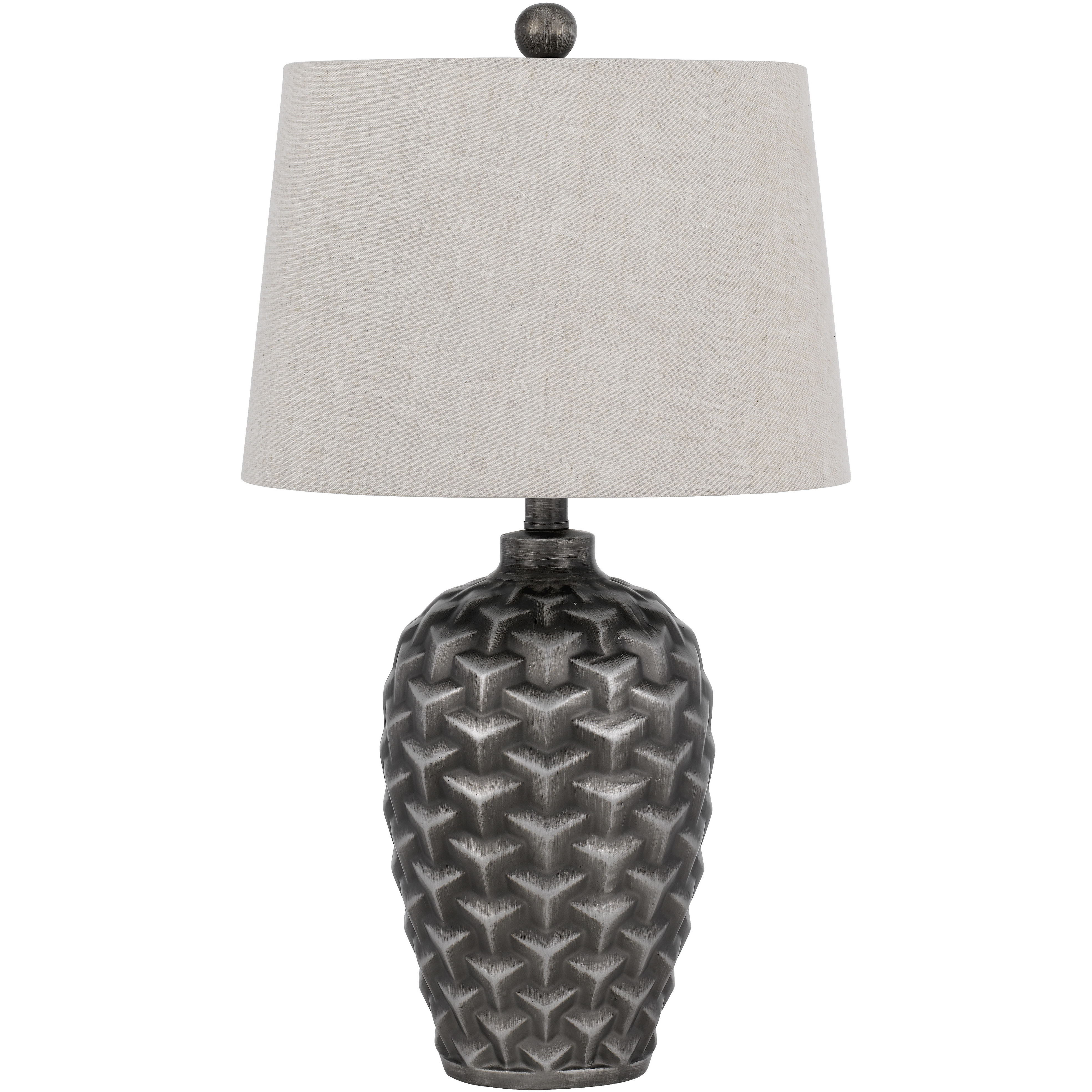 Dresano 25 inch 100.00 watt Metallic Silver Table Lamp Portable Light