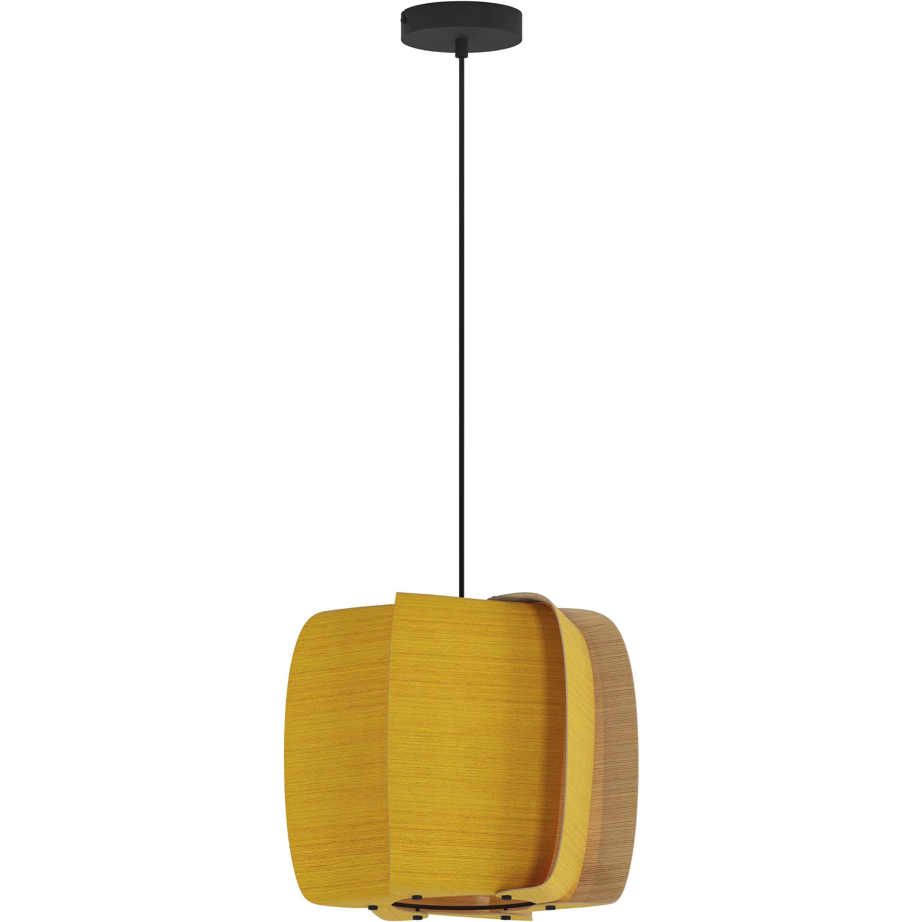 Alba LED 15.75 inch Black Pendant Ceiling Light in Yellow/Ash, WEP Collection