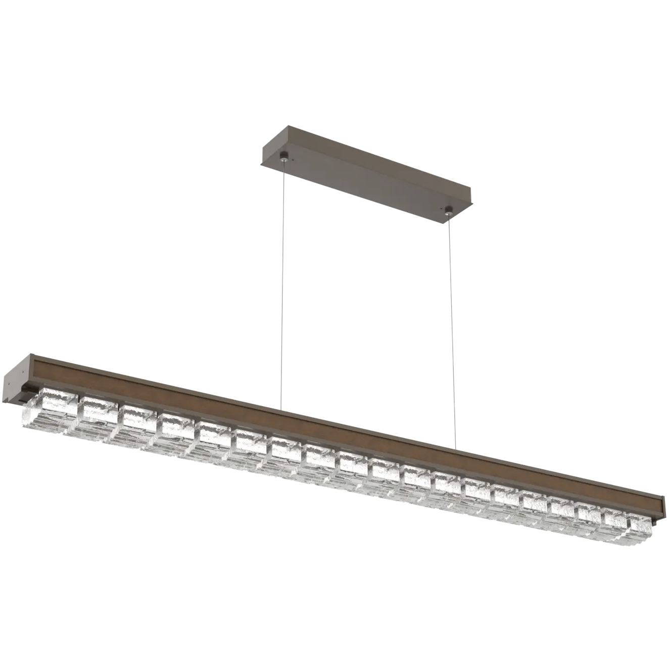 Tessera LED 62.6 inch Flat Bronze with Nutmeg Linear Chandelier Ceiling Light