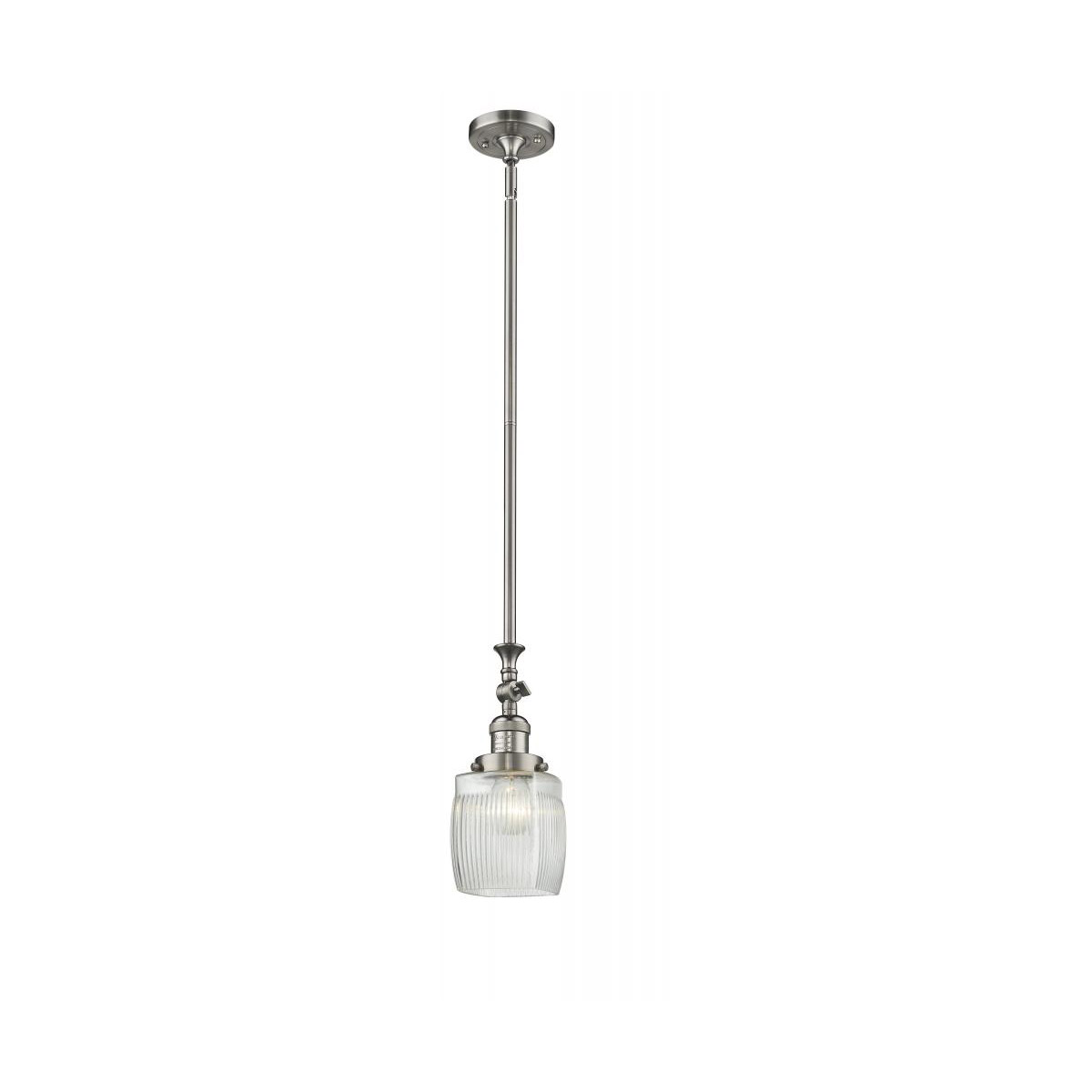 Franklin Restoration Colton LED 6 inch Brushed Satin Nickel Mini Pendant Ceiling Light, Franklin Restoration