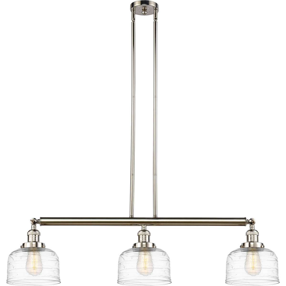 Franklin Restoration Bell 3 Light 41 inch Polished Nickel Island Light Ceiling Light