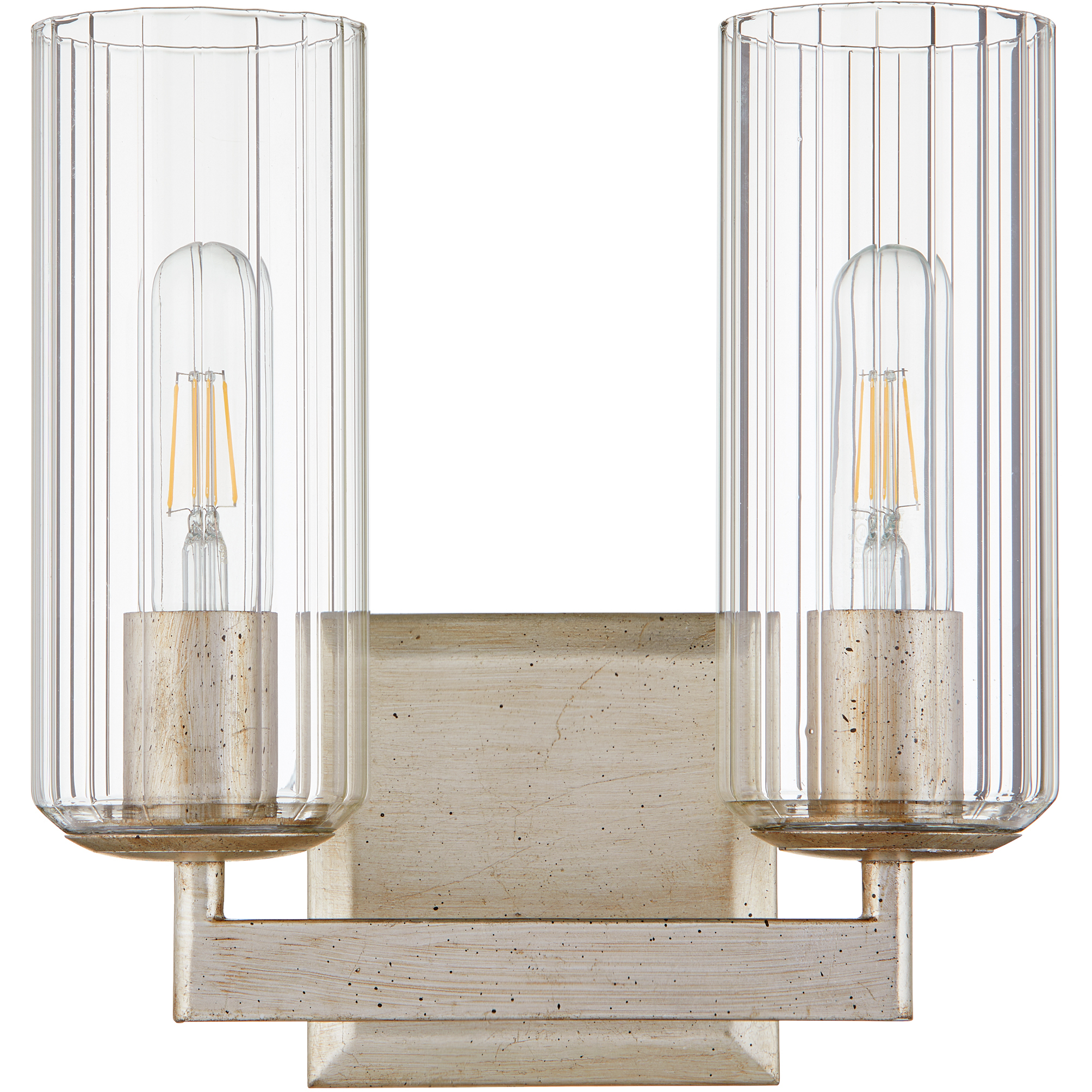 Merrick 2 Light 10.25 inch Aged Silver Leaf Vanity Light Wall Light