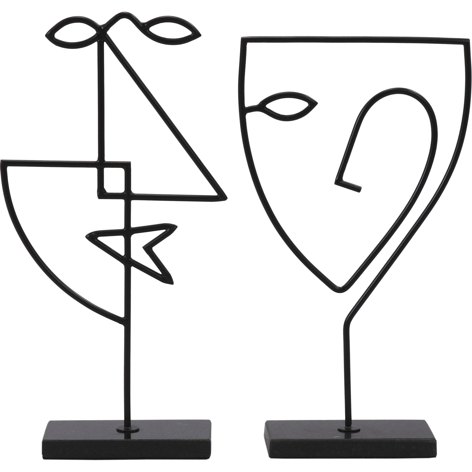 Posie Matte Black Statue, Set of 2