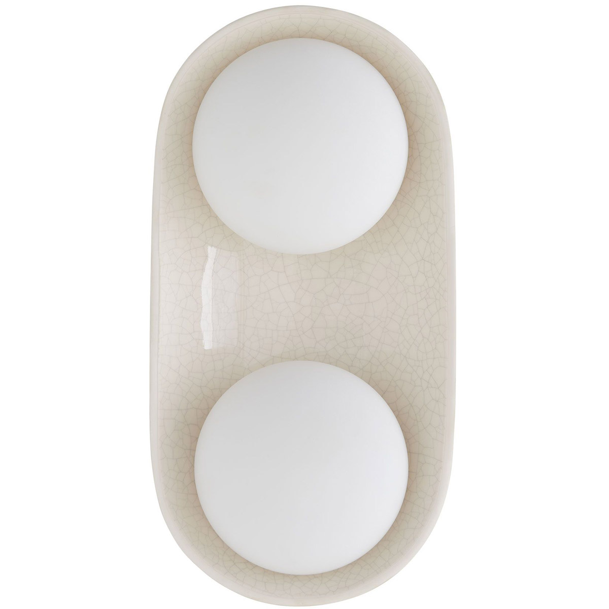 Glaze 2 Light 8 inch Ivory Stained Crackle and Blackened Steel Sconce Wall Light, Large
