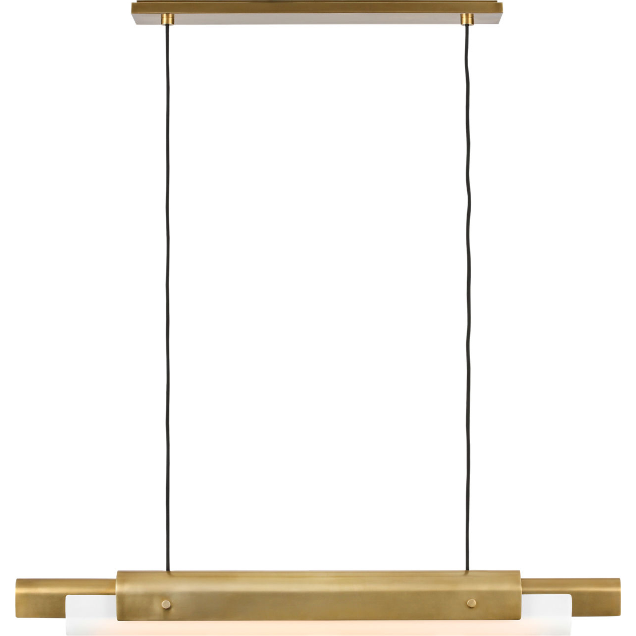 Avroko Ambrose LED 36 inch Hand Rubbed Antique Brass Linear Chandelier Ceiling Light