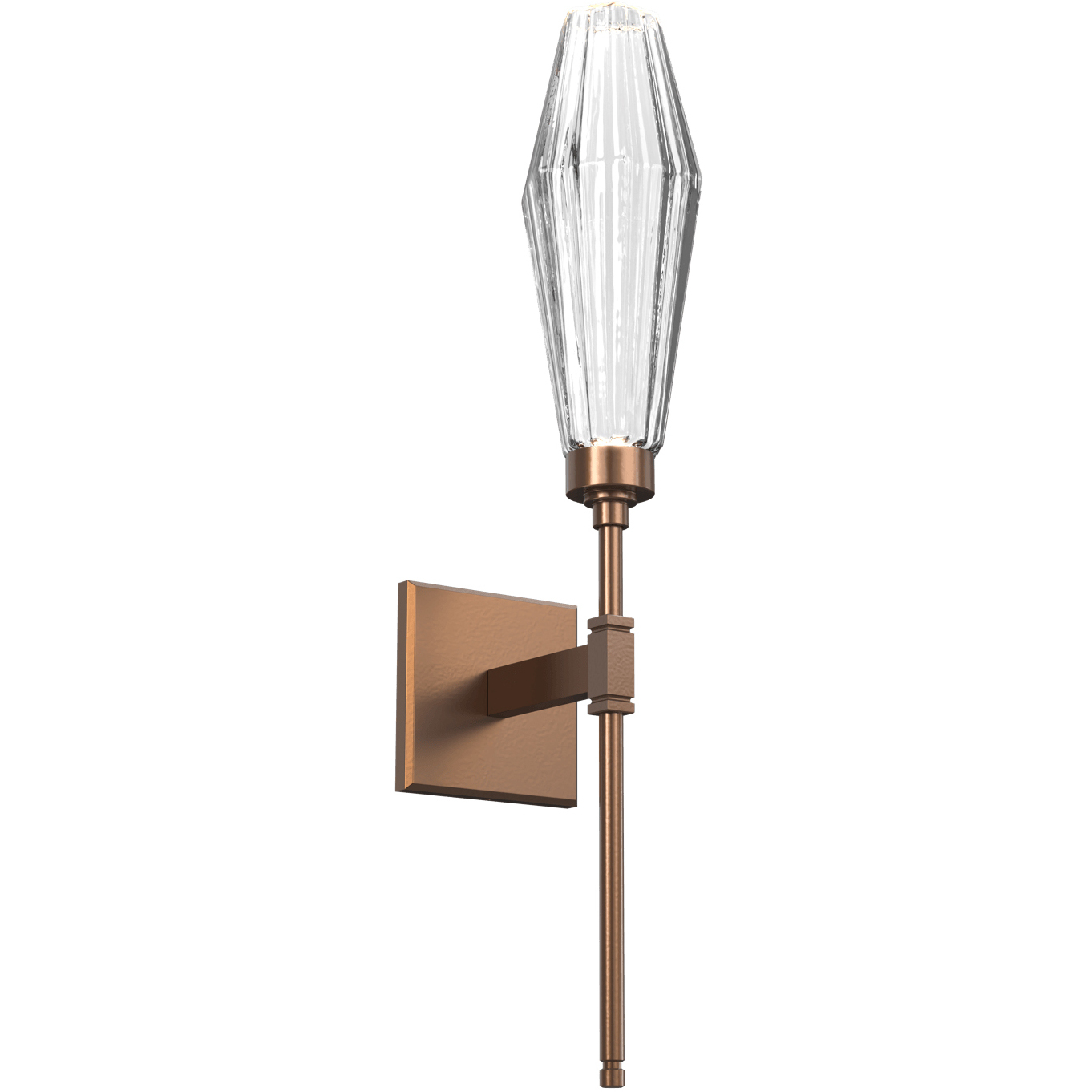 Aalto LED 4.5 inch Burnished Bronze Indoor Sconce Wall Light in 3000K LED, Optic Rib Clear, Belvedere