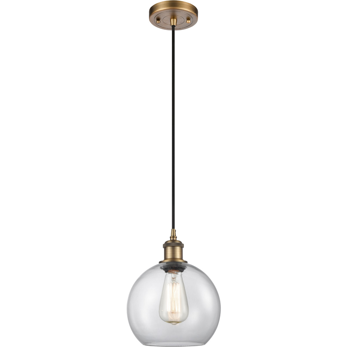Ballston Athens LED 8 inch Brushed Brass Mini Pendant Ceiling Light, Ballston