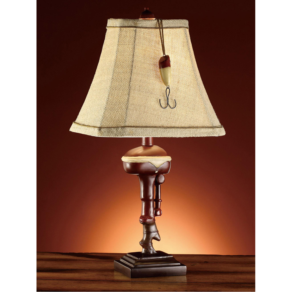 Outboard 20 inch 40.00 watt Red and Antique White Accent Lamp Portable Light
