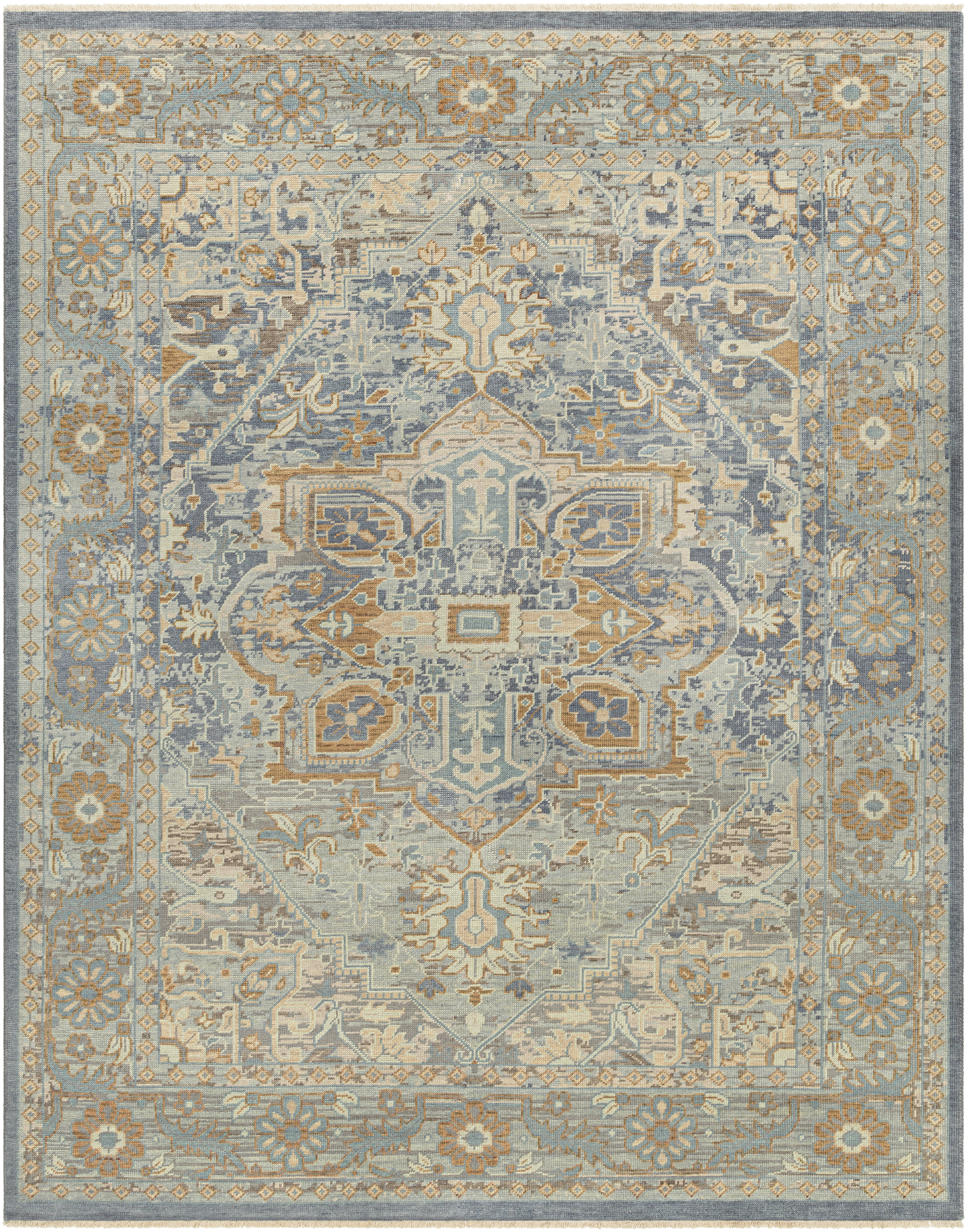 Cappadocia 66 X 42 inch Pale Blue Rug, Rectangle