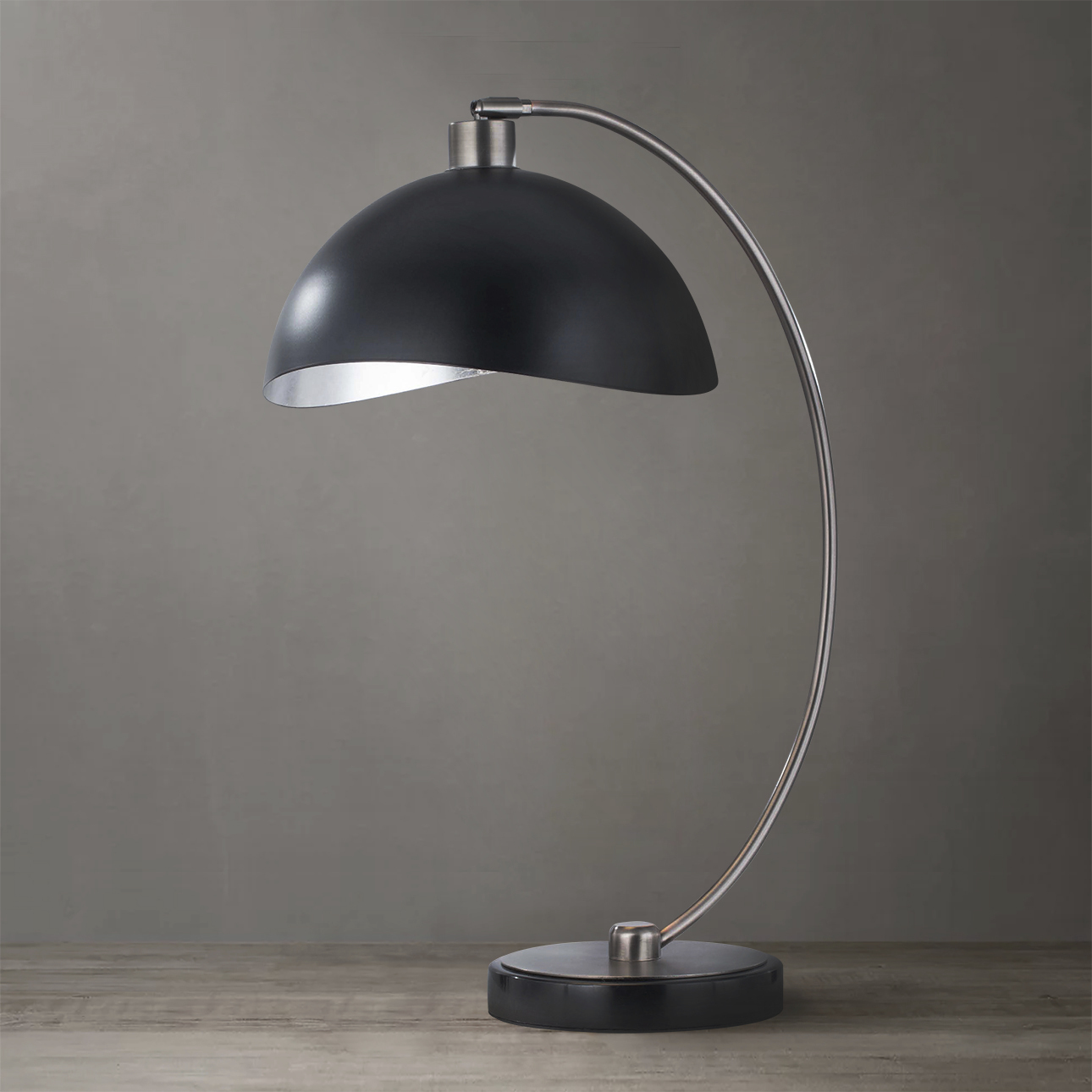 Luna Bella 25 inch 9 watt Antique Nickel and Black Table Lamp Portable Light