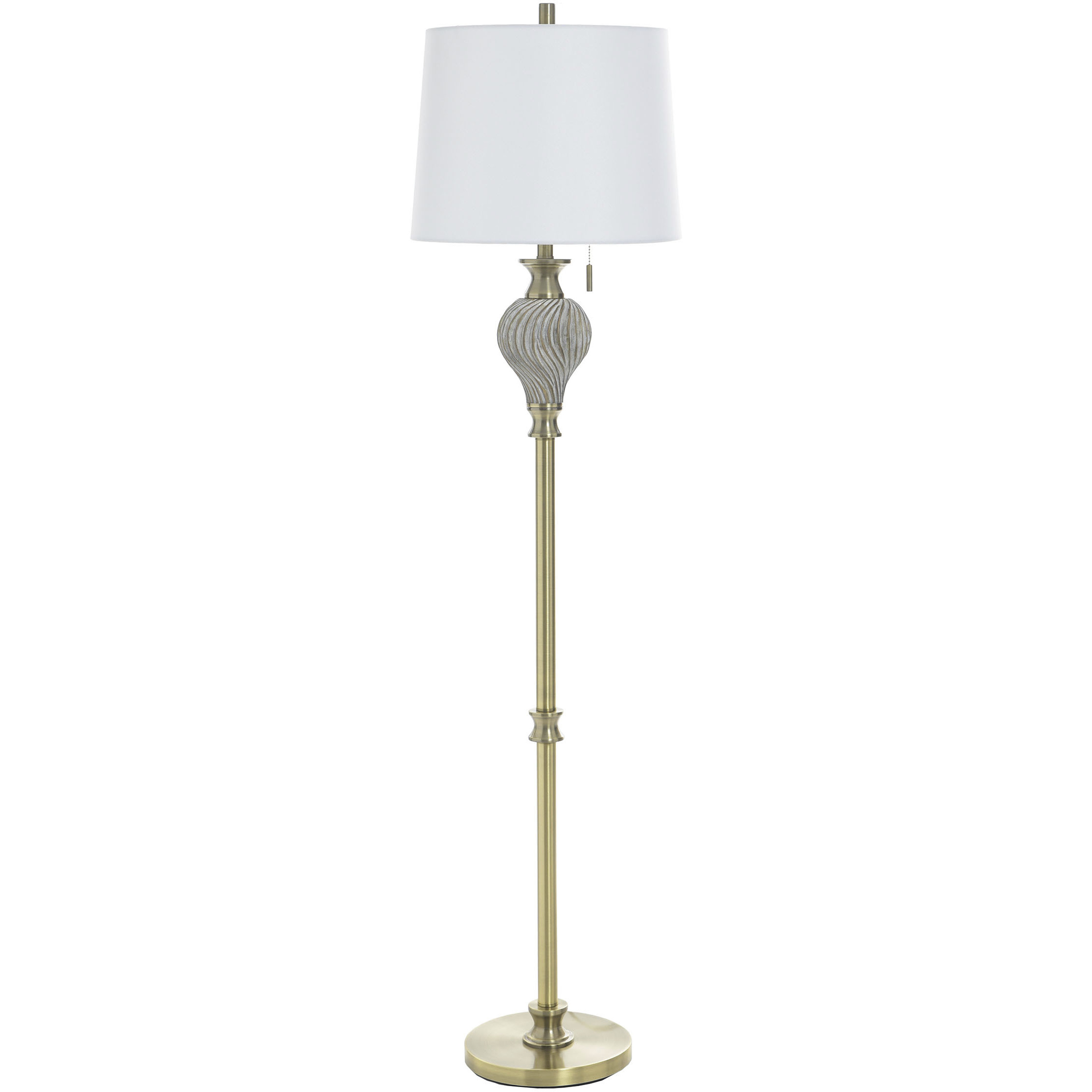 Rowan 63 inch 100 watt Ash and Gold and White Floor Lamp Portable Light