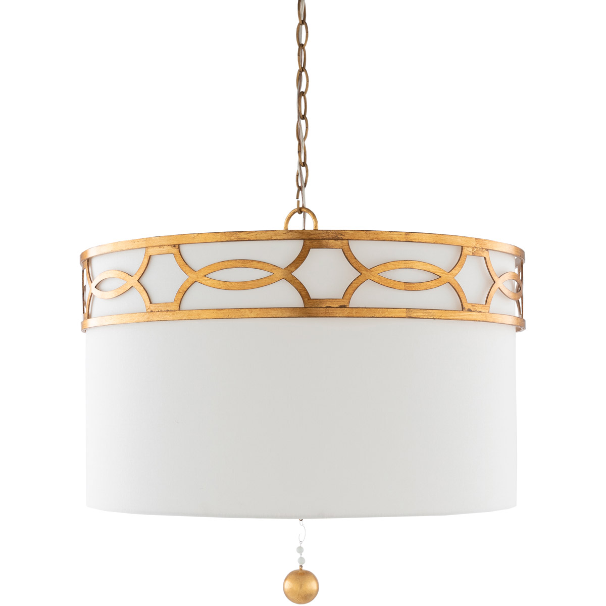 Filligree 3 Light 23 inch White Pendant Ceiling Light