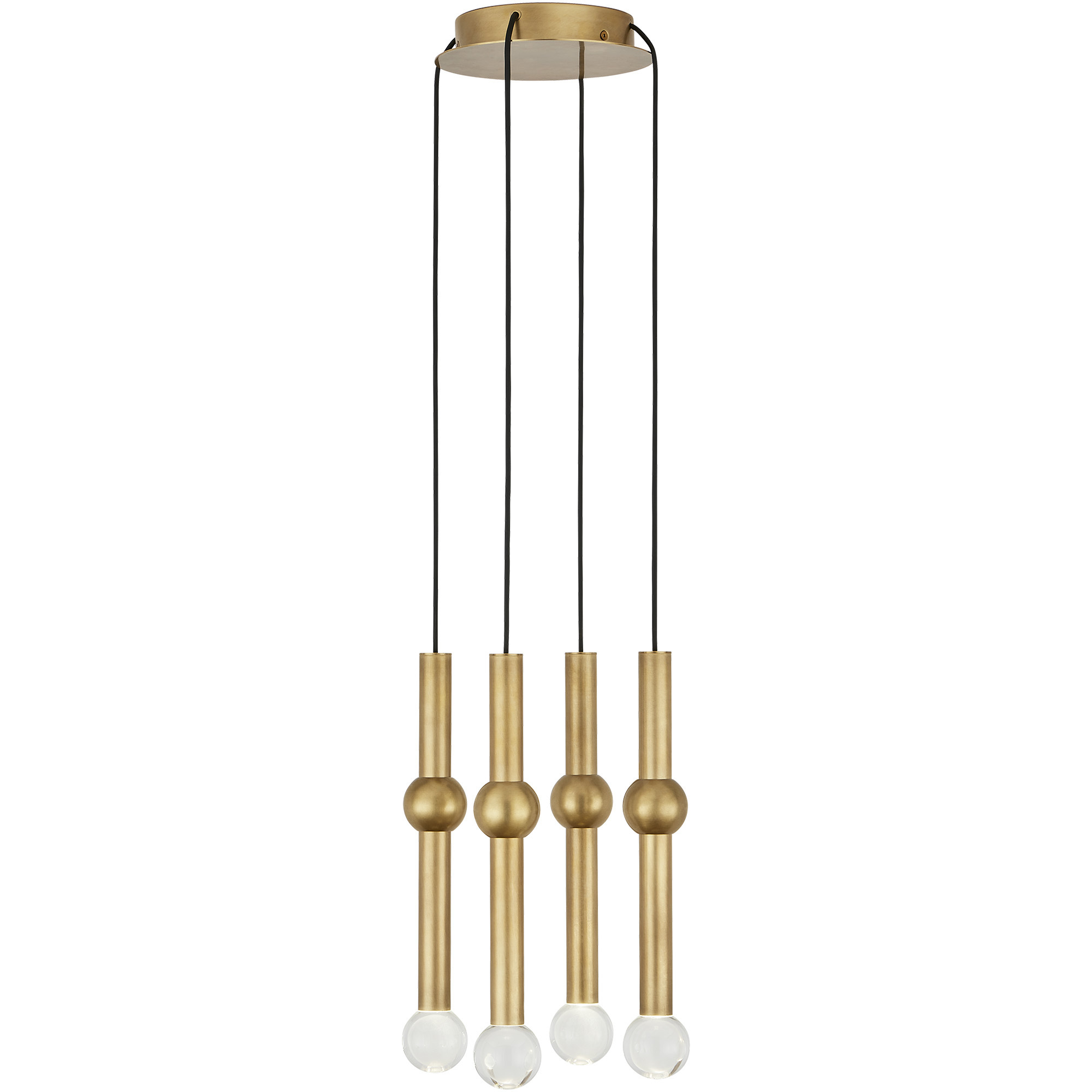 Sean Lavin Guyed LED Natural Brass Chandelier Ceiling Light, Integrated LED