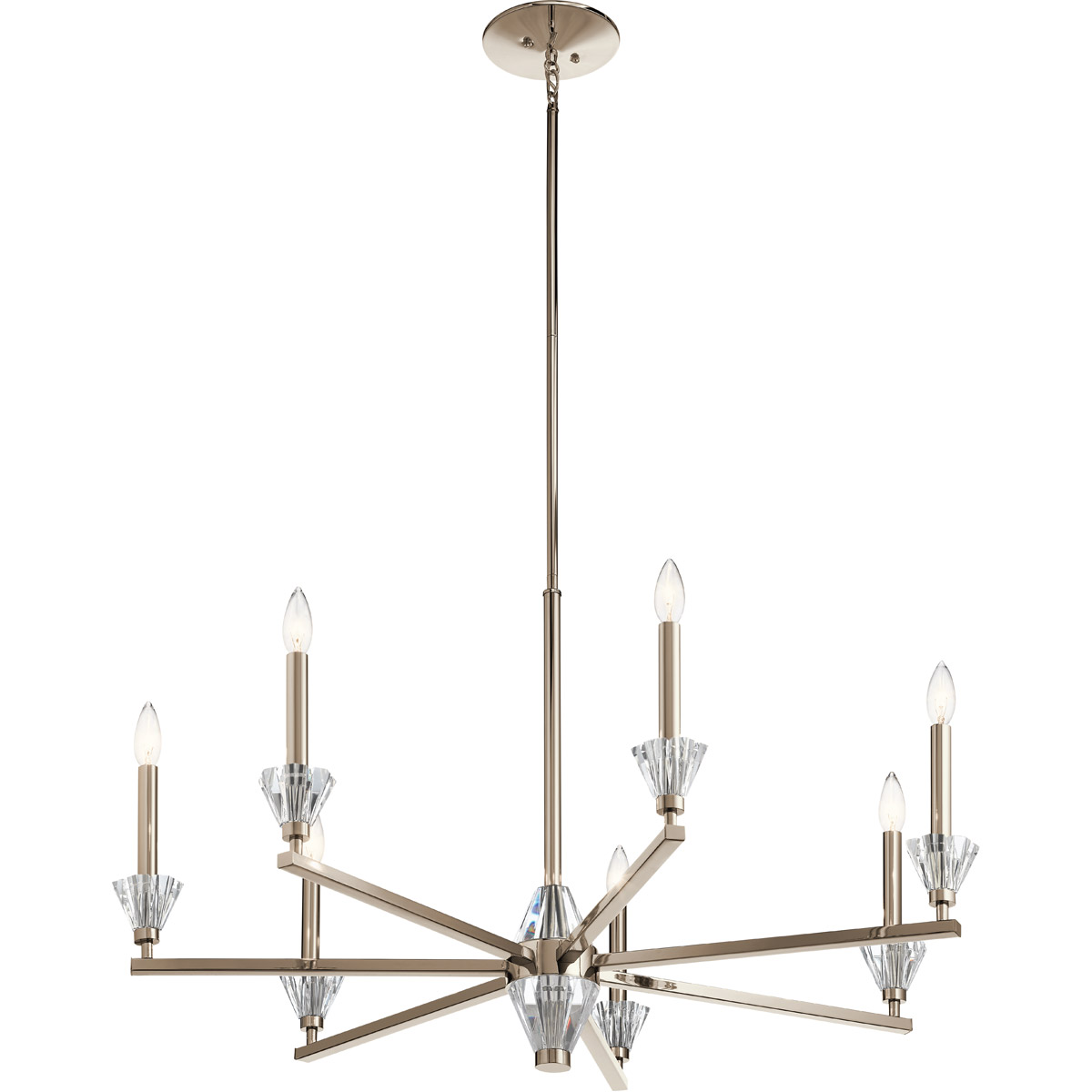 Calyssa 7 Light 36.5 inch Polished Nickel Chandelier 1 Tier Large Ceiling Light, Large