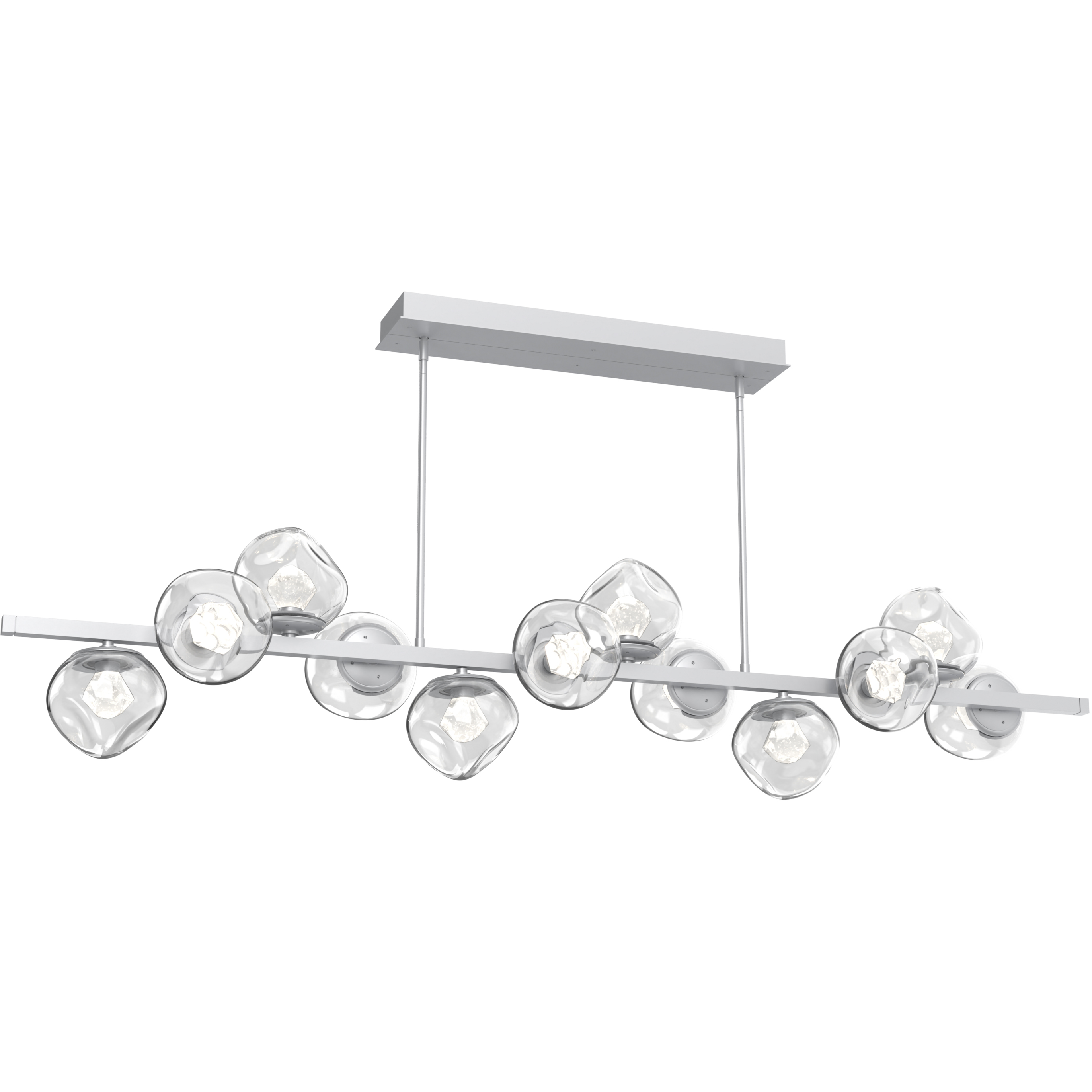 Luna LED 72 inch Classic Silver Chandelier Ceiling Light in 2700K LED, Zircon Inner - Clear Outer, Twisted Branch