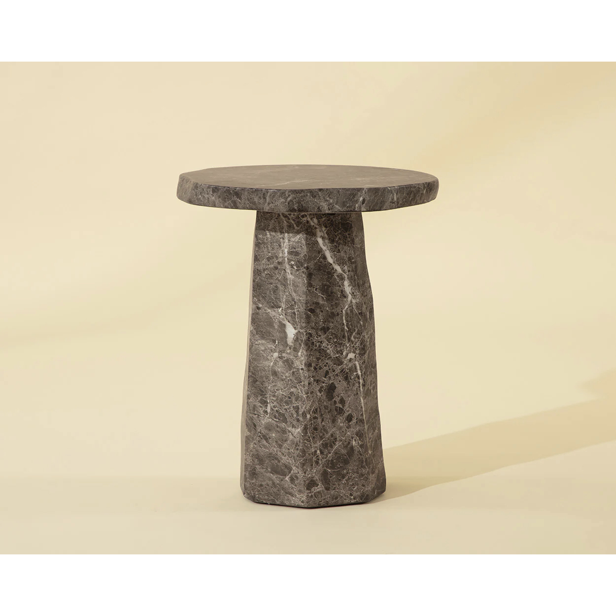 Baldur 22 X 18 inch Marble Look / Dark Emperador Outdoor End Table