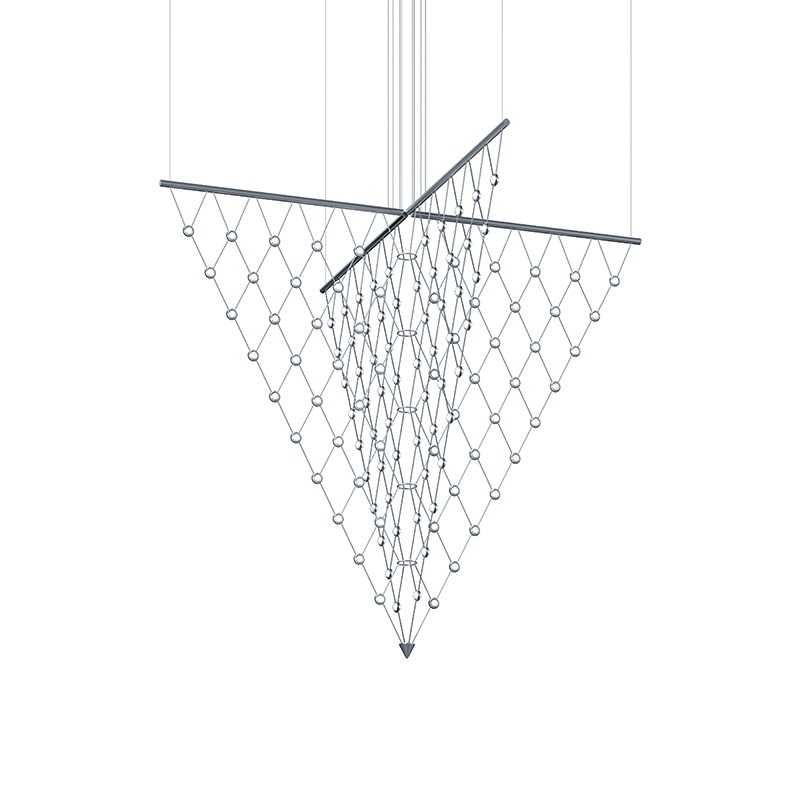 Constellation Galaxy Matrix LED 58 inch Bright Satin Aluminum Pendant Ceiling Light