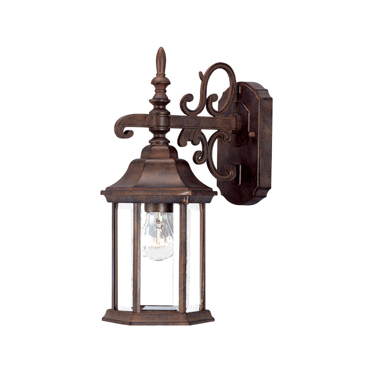 Madison 1 Light 15 inch Burled Walnut Exterior Wall Mount