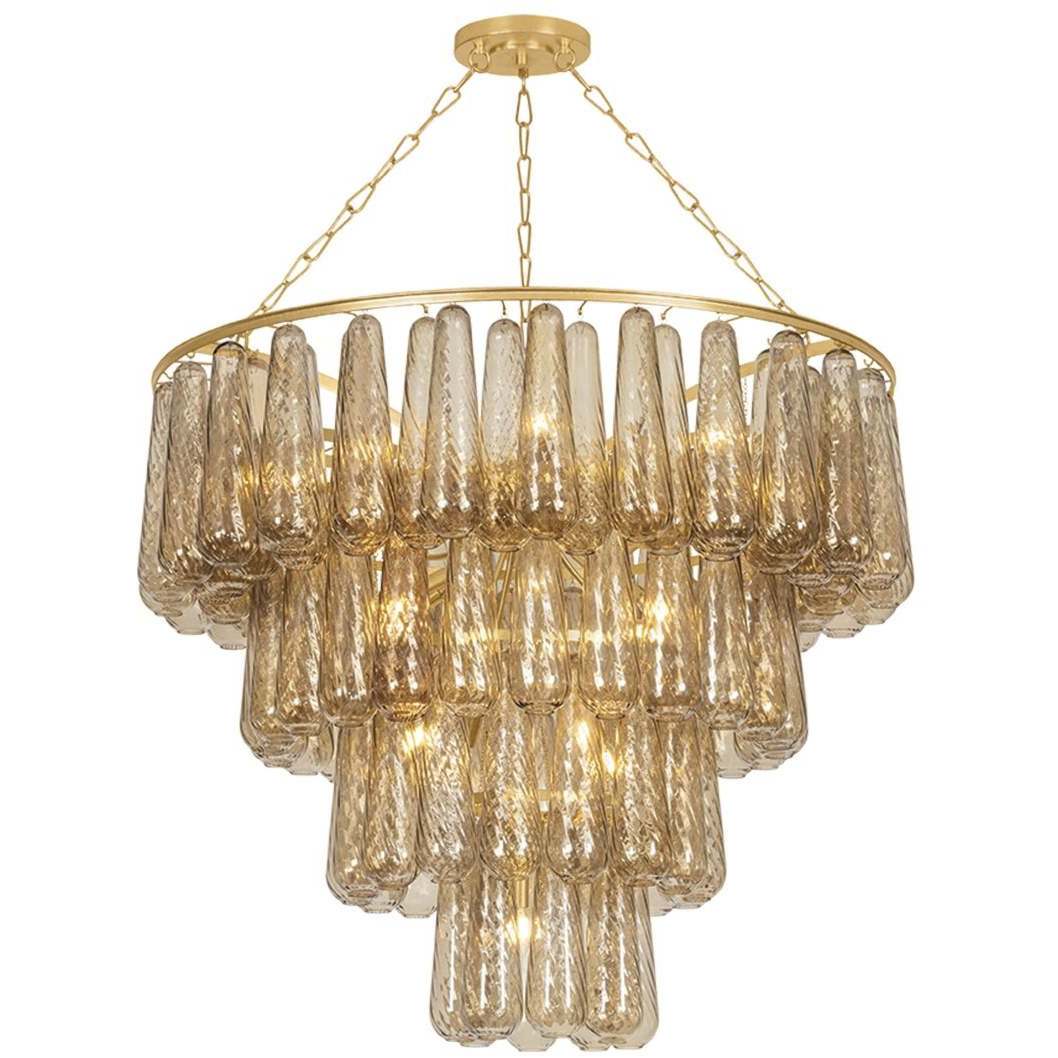 Milos 19 Light 45.5 inch Vintage Gold Leaf Chandelier Ceiling Light
