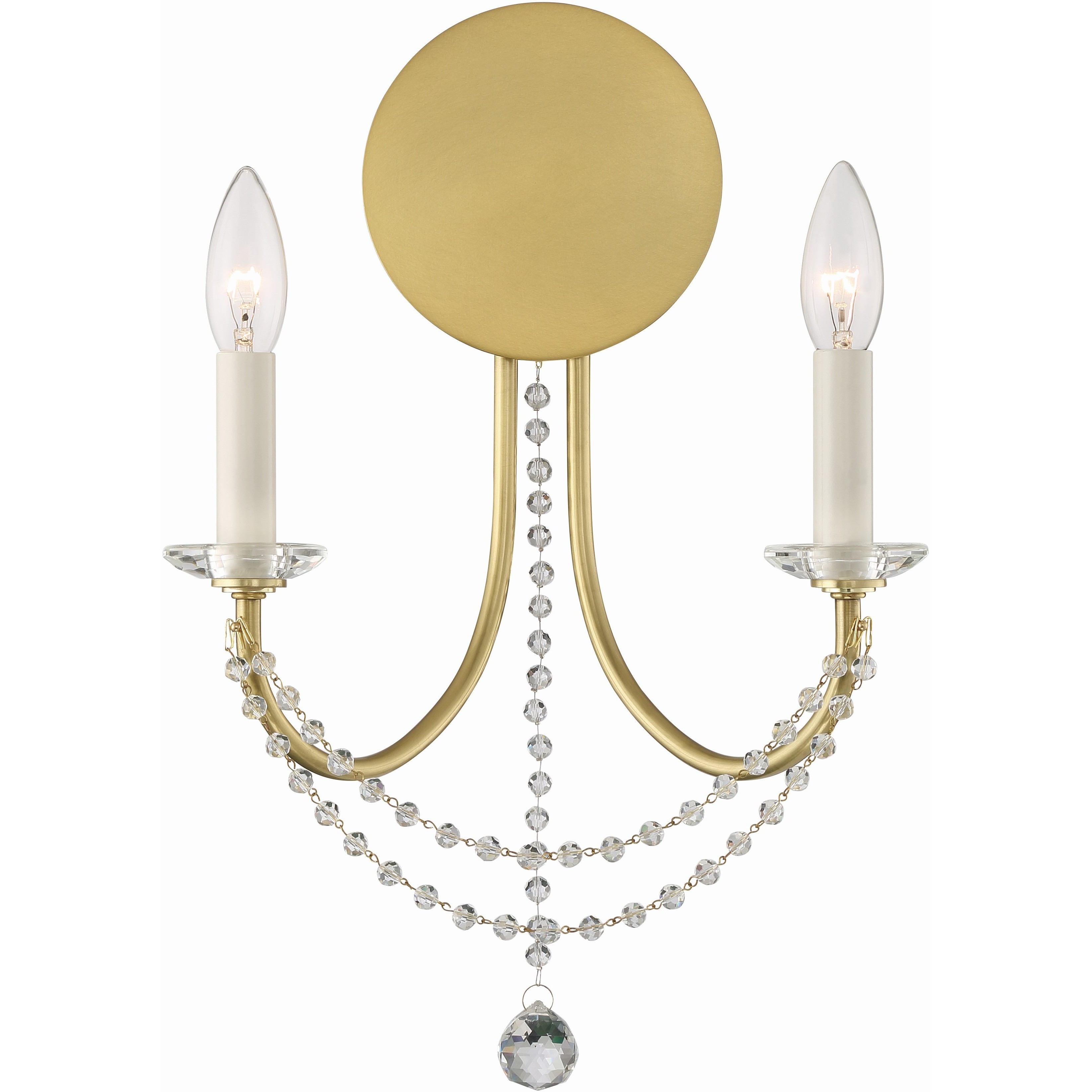 Delilah Bath Wall Light in Aged Brass