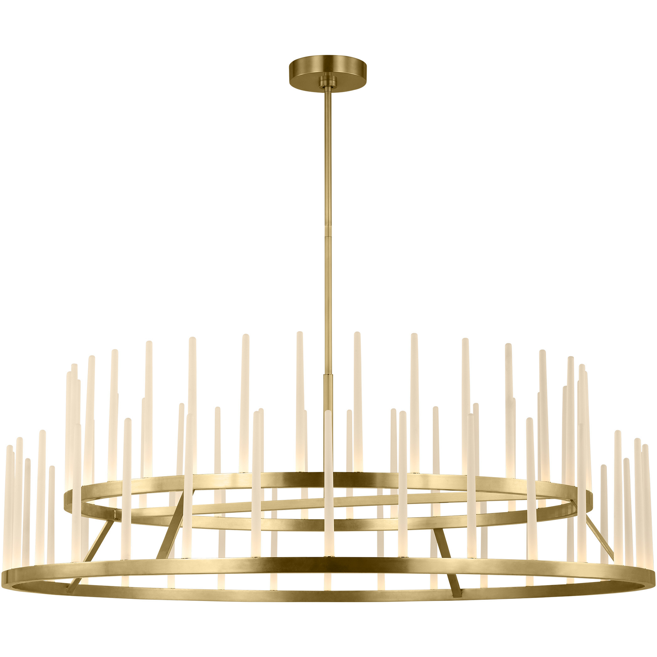 Sean Lavin Sagrada LED 60 inch Hand-Rubbed Antique Brass Two-Tier Chandelier Ceiling Light