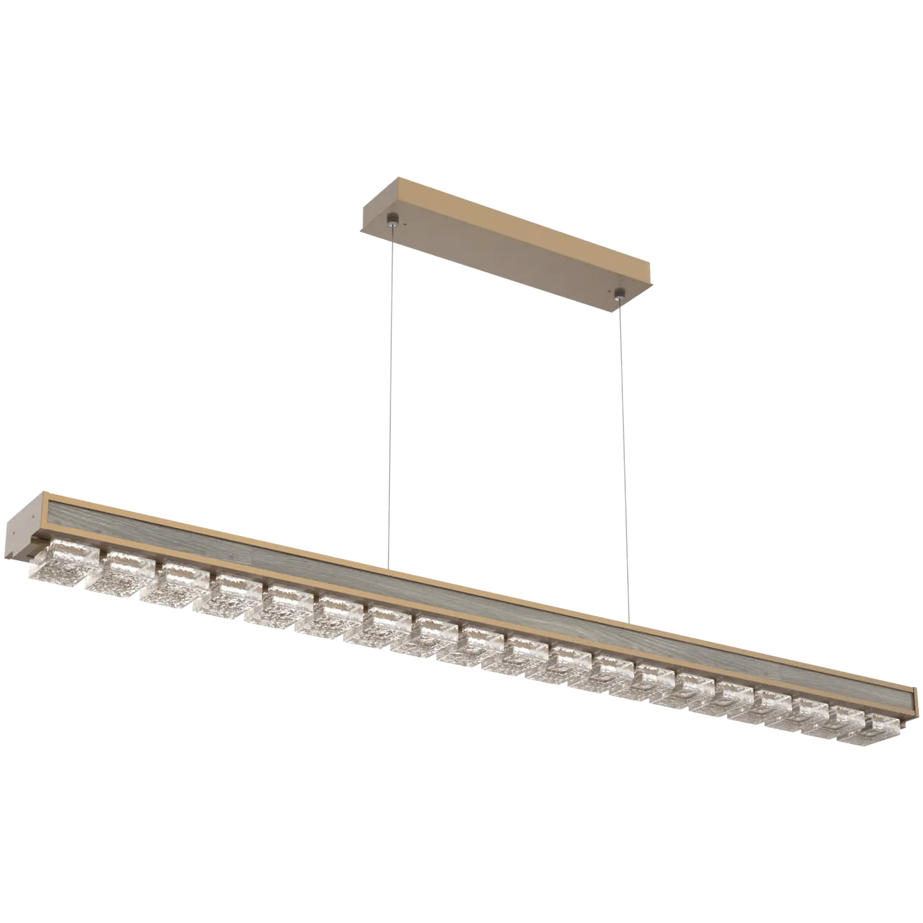 Tessera LED 62.6 inch Novel Brass with Ash Linear Chandelier Ceiling Light